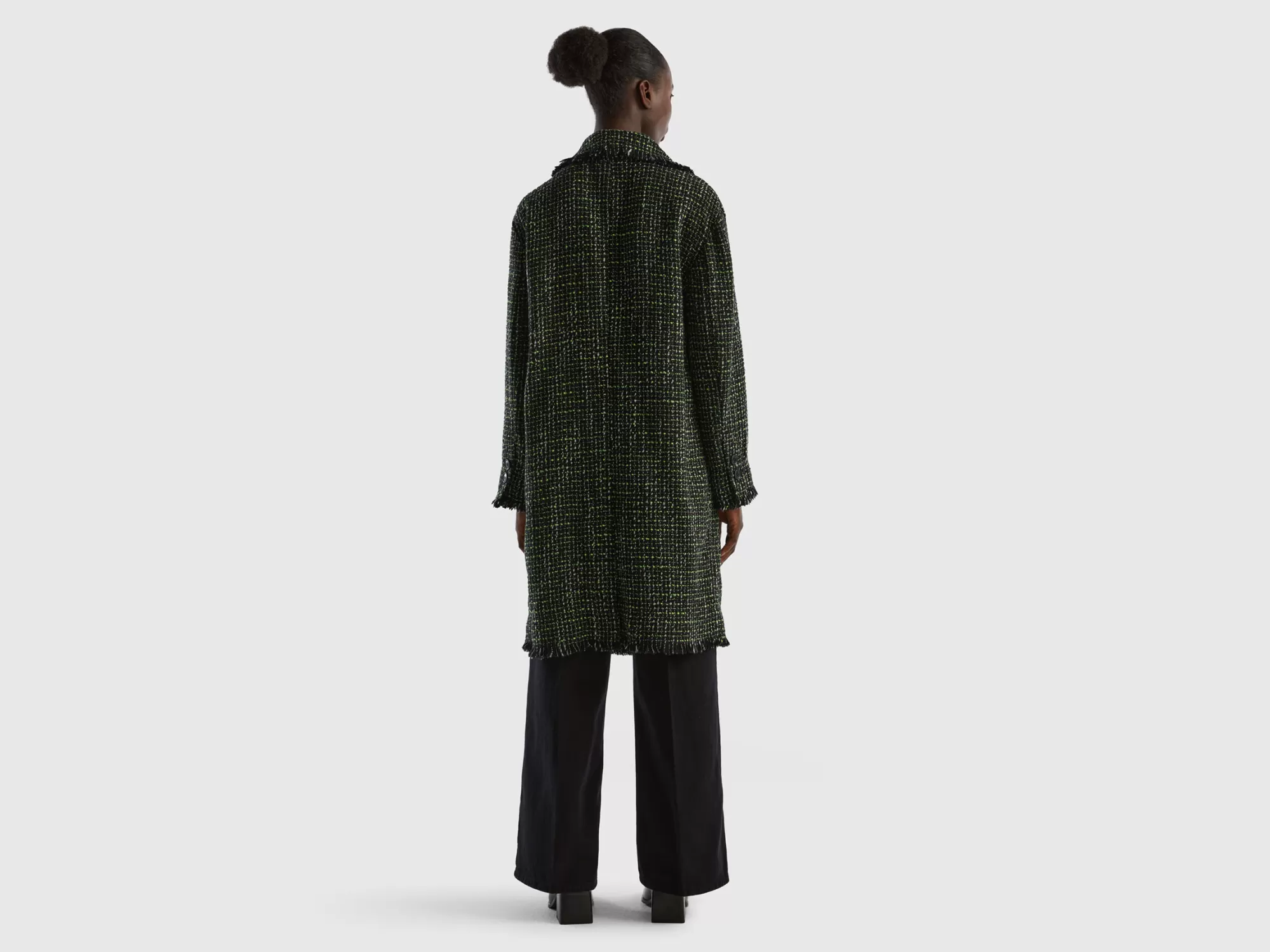 Benetton Abrigo De Tweed-Mujer Chaquetas Y Abrigos