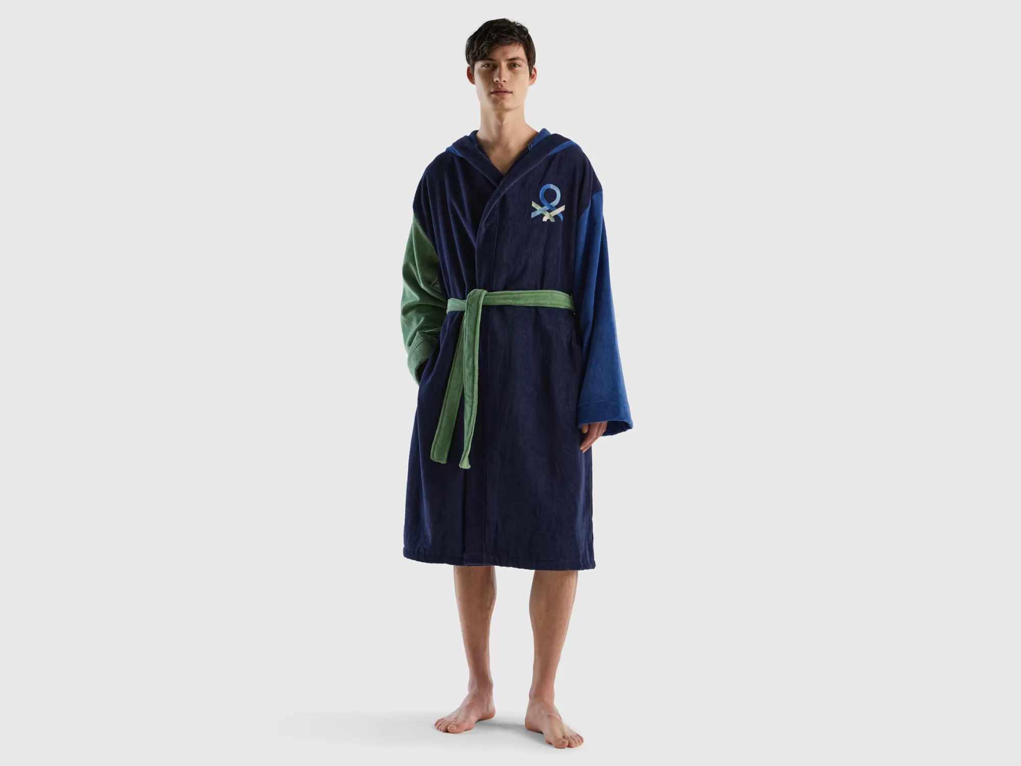 Benetton Albornoz Color Block-Hombre Loungewear