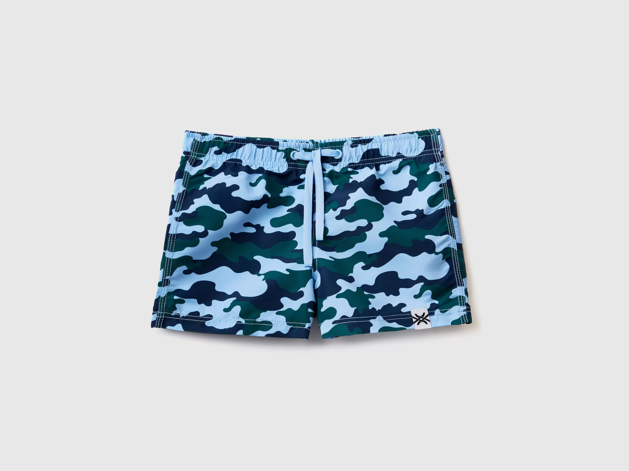 Benetton Banador Boxer Con Estampado De Camuflaje-Niños Banadores Y Ropa De Playa