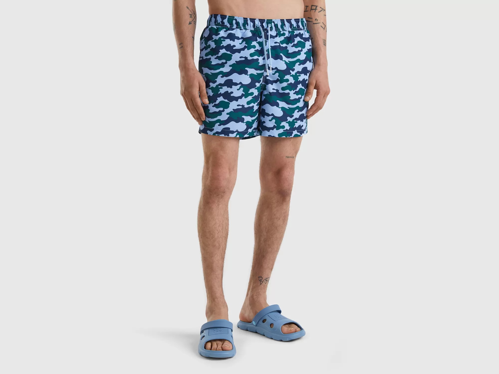 Benetton Banador Boxer Con Estampado De Camuflaje-Hombre Banadores Y Ropa De Playa