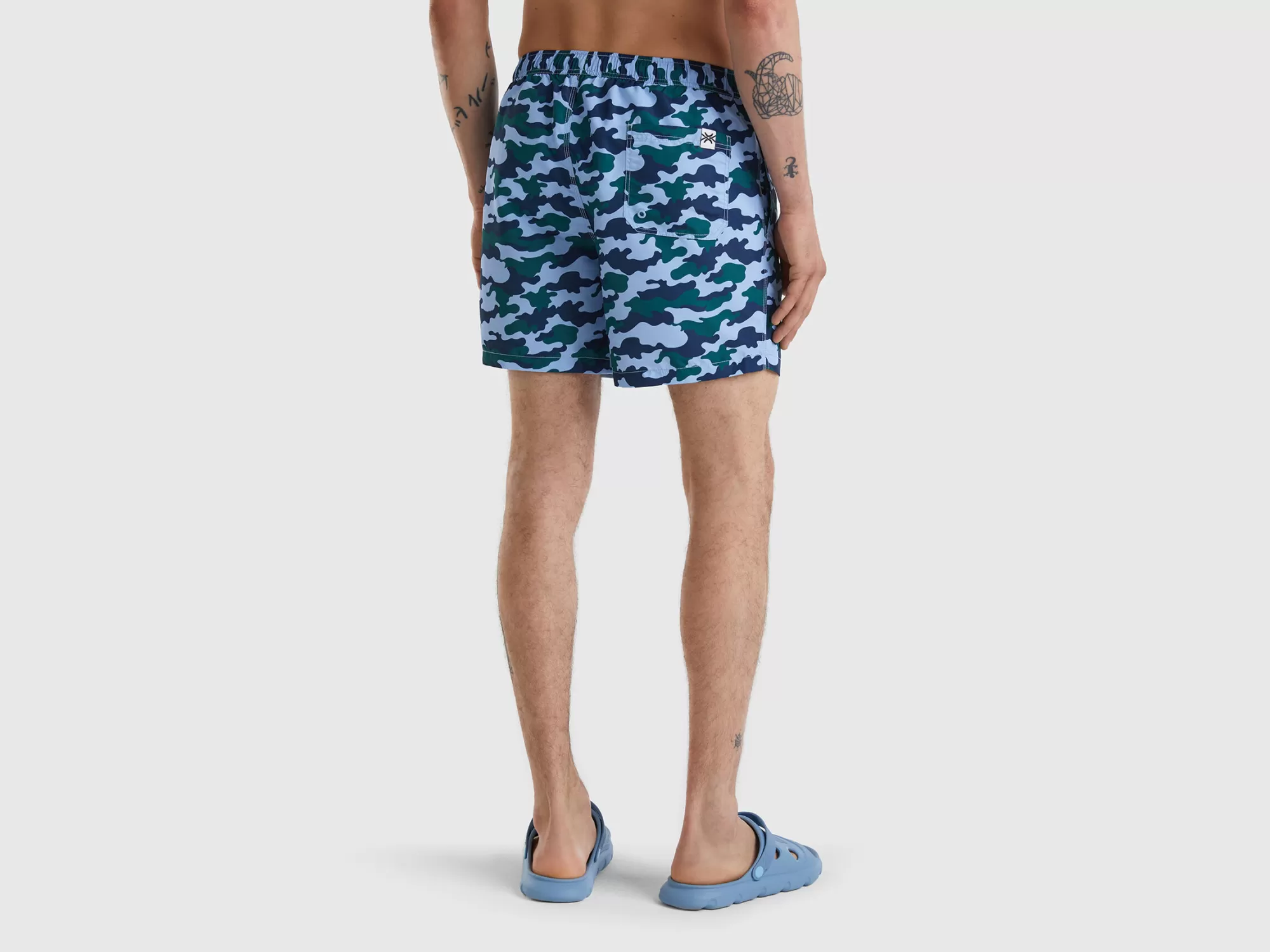 Benetton Banador Boxer Con Estampado De Camuflaje-Hombre Banadores Y Ropa De Playa