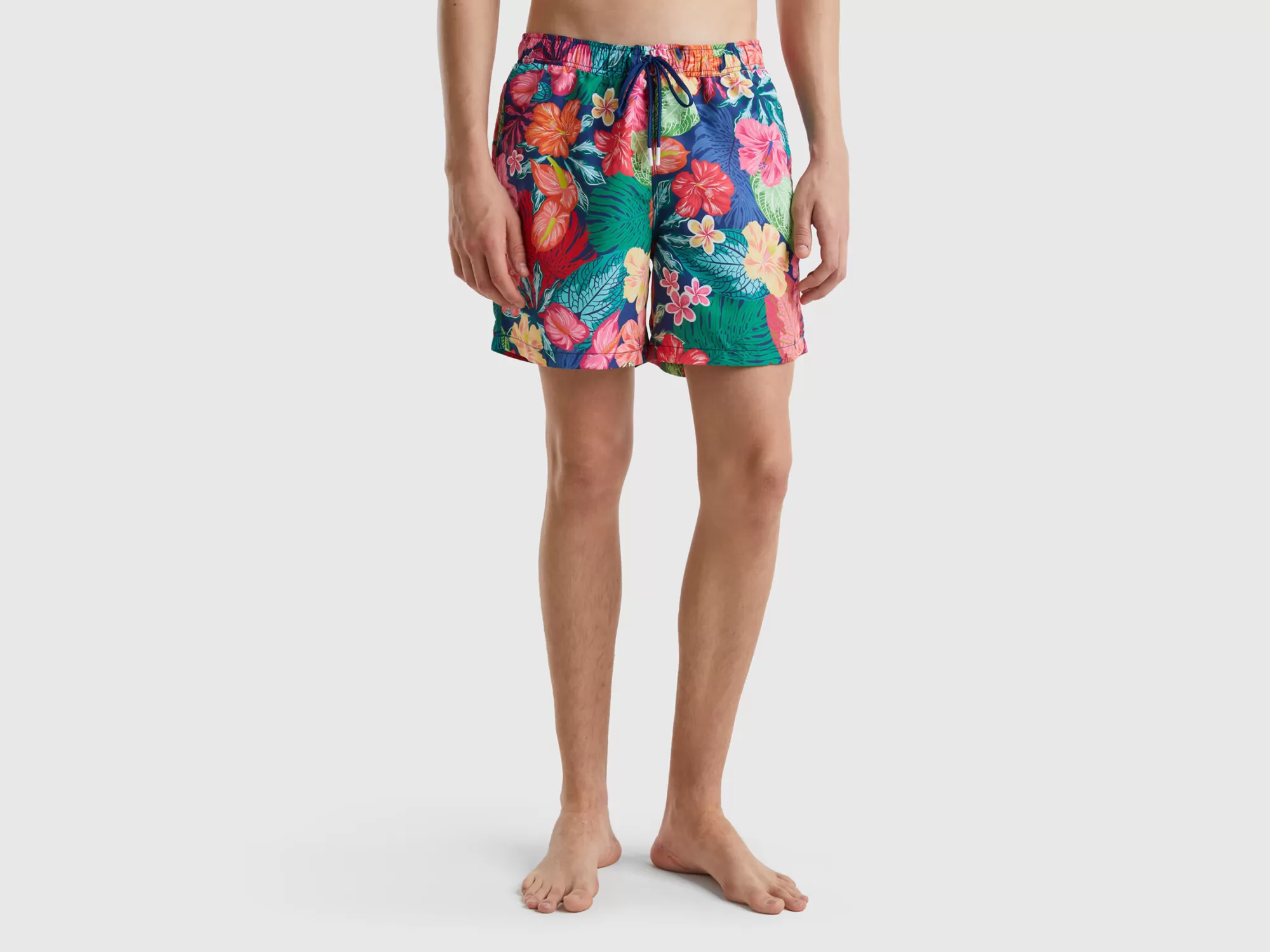 Benetton Banador Boxer Con Estampado Floral-Hombre Banadores Y Ropa De Playa