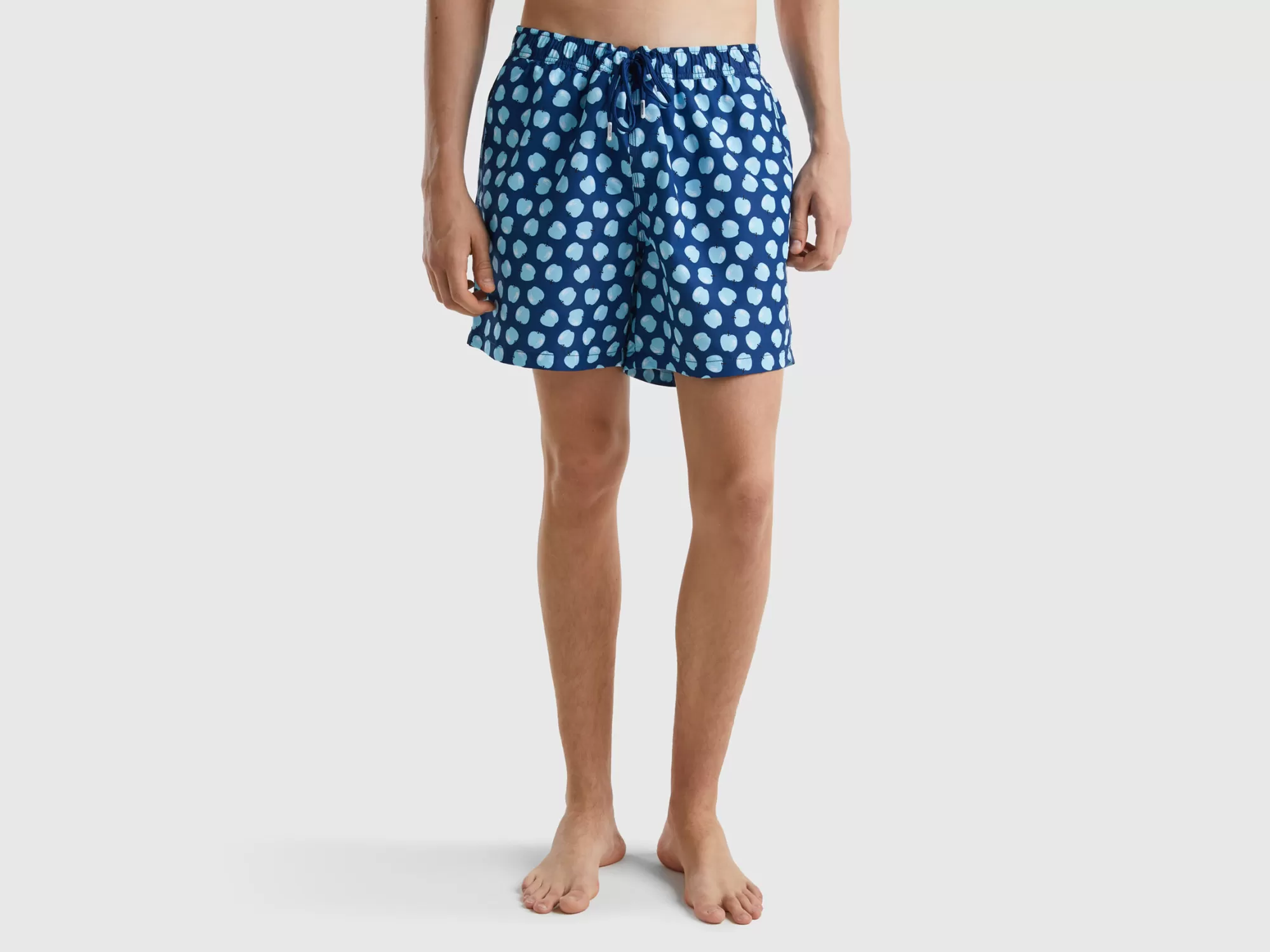 Benetton Banador Boxeroscuro Con Estampado De Manzanas-Hombre Banadores Y Ropa De Playa