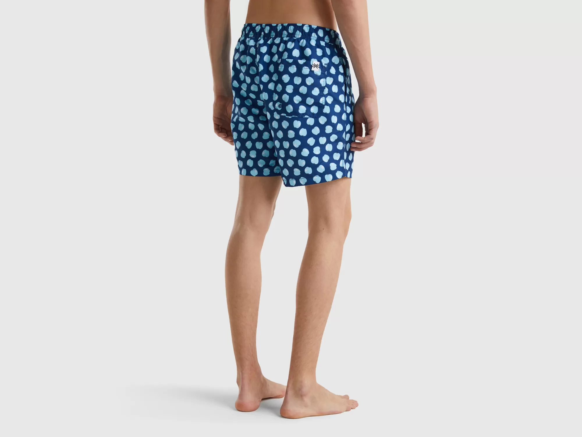 Benetton Banador Boxeroscuro Con Estampado De Manzanas-Hombre Banadores Y Ropa De Playa