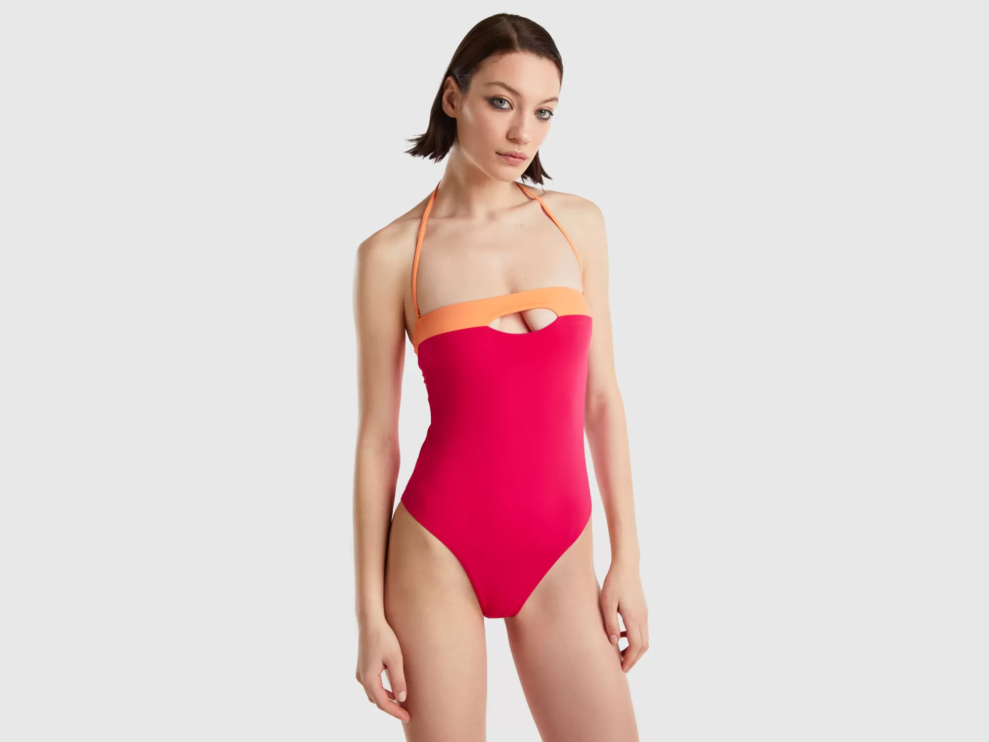 Benetton Banador De Econyl® Con Abertura-Mujer Banadores Y Ropa De Playa