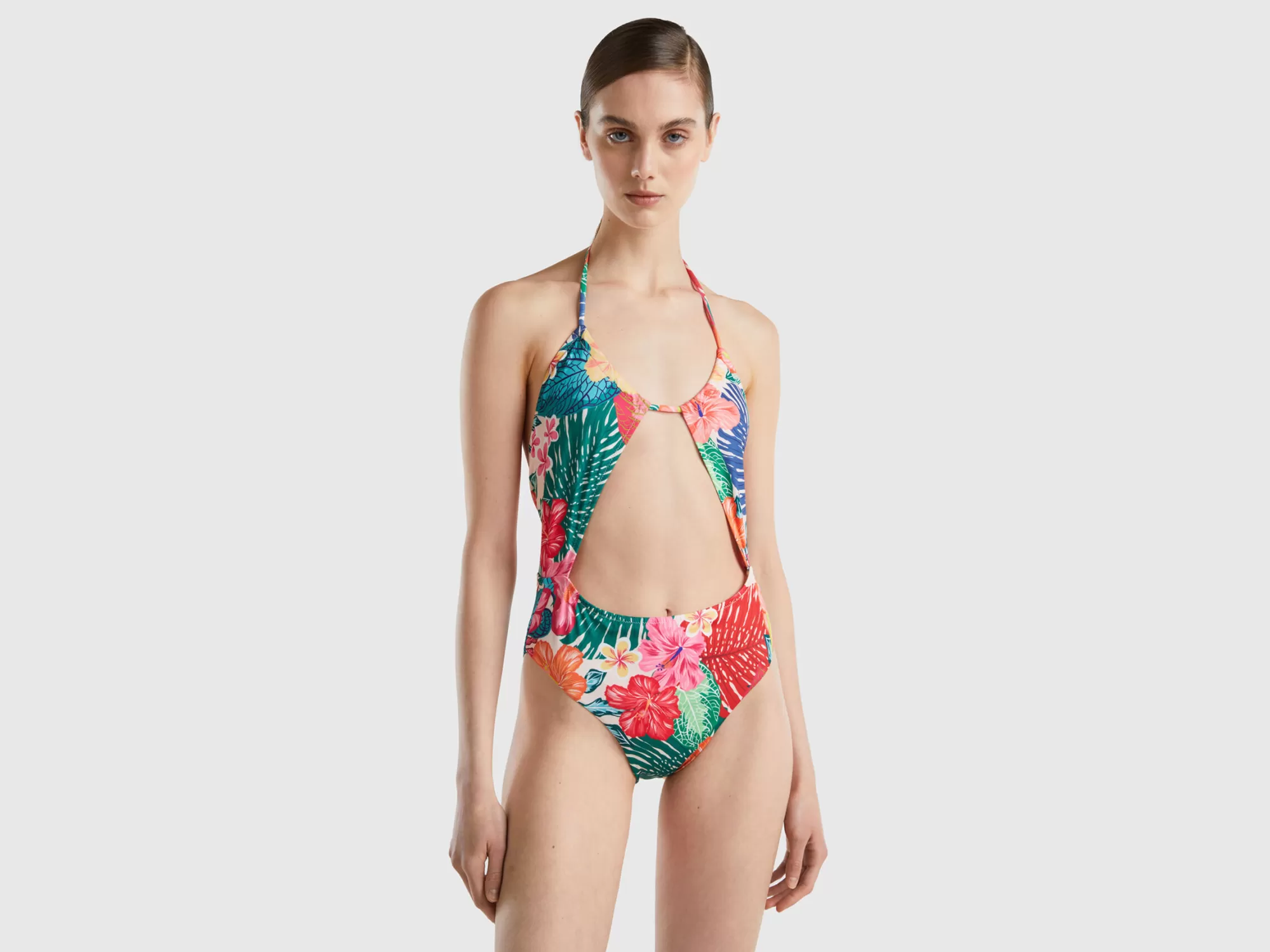 Benetton Banador Trikini De Flores-Mujer Banadores Y Ropa De Playa