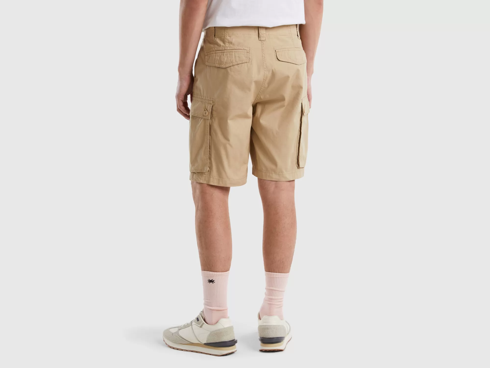 Benetton Bermudas Cargo De 100 % Algodón-Hombre Pantalones Y Chinos