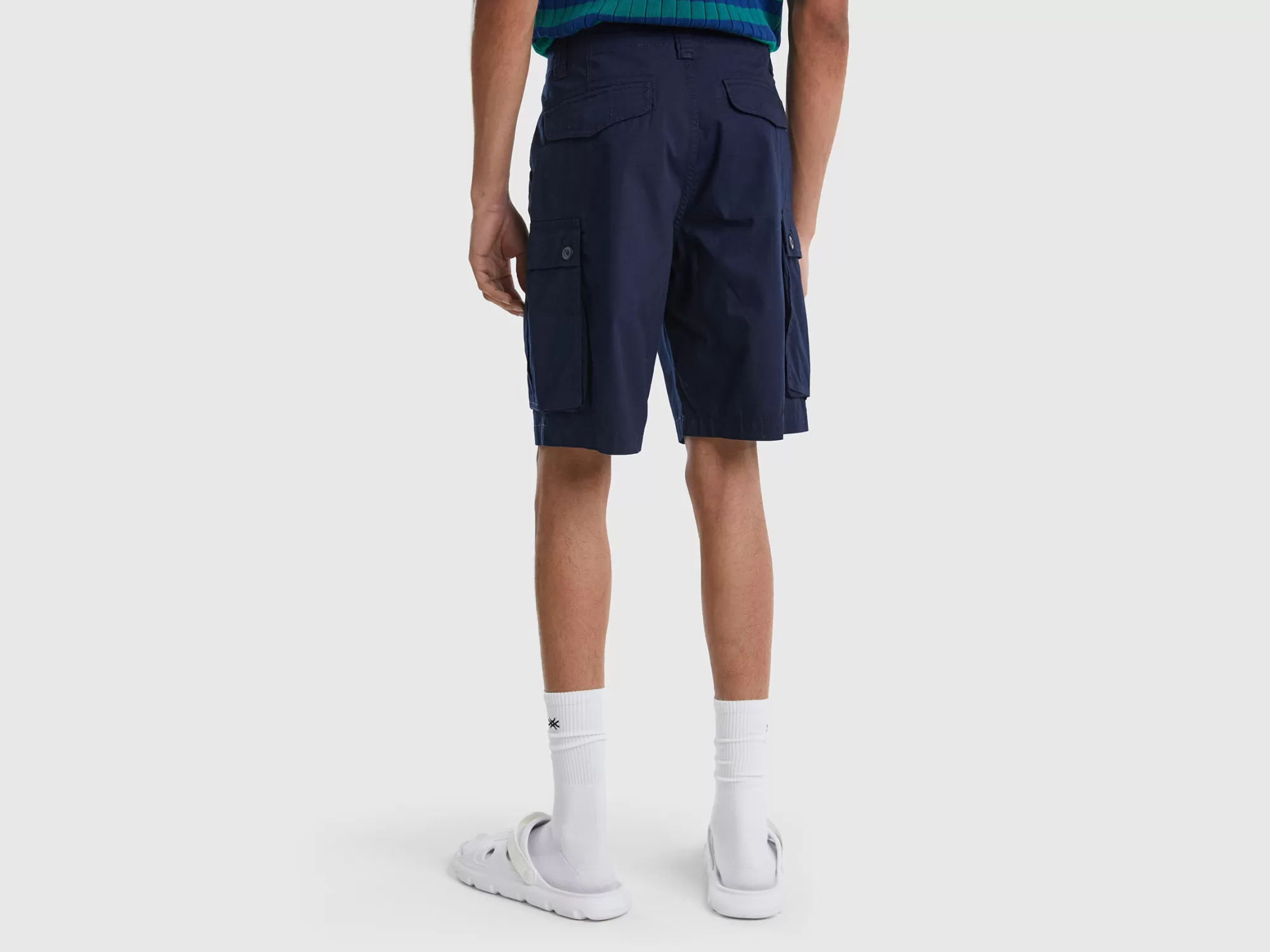 Benetton Bermudas Cargo De 100 % Algodón-Hombre Pantalones Y Chinos