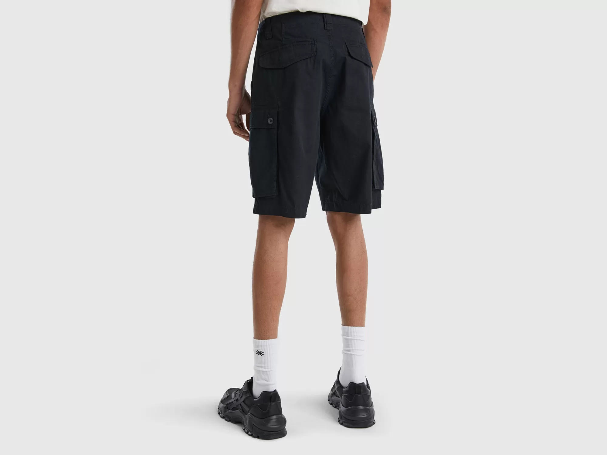 Benetton Bermudas Cargo De 100 % Algodón-Hombre Pantalones Y Chinos