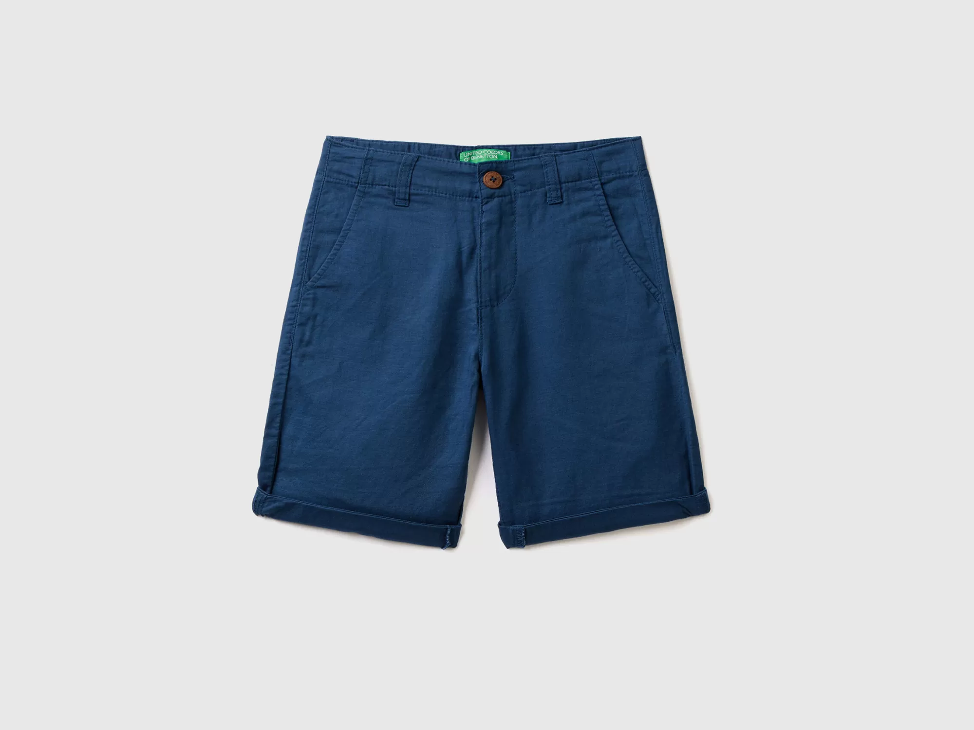 Benetton Bermudas Chinas De Lino Mixto-Niños Pantalones Y Vaqueros