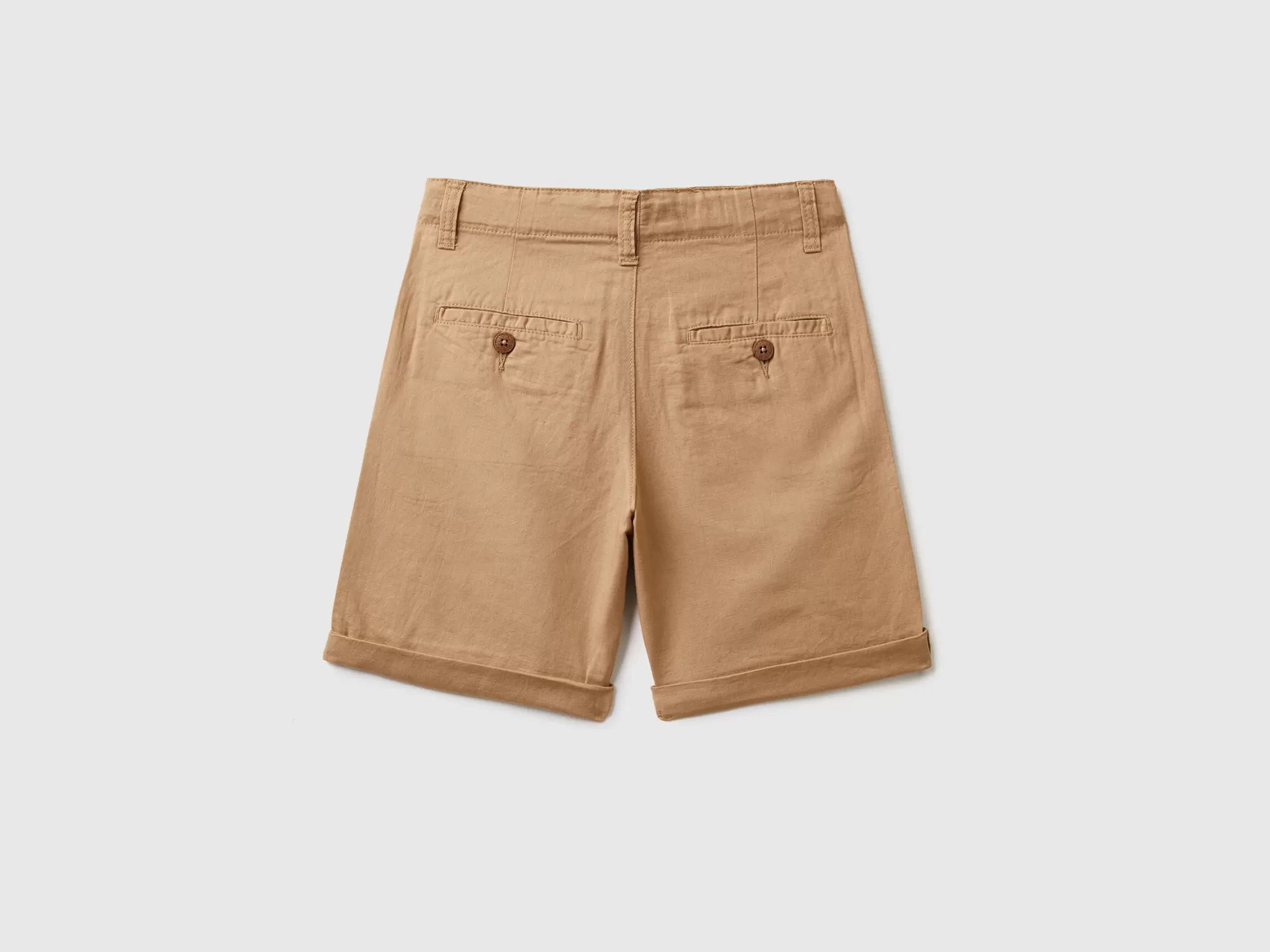 Benetton Bermudas Chinas De Lino Mixto-Niños Pantalones Y Vaqueros