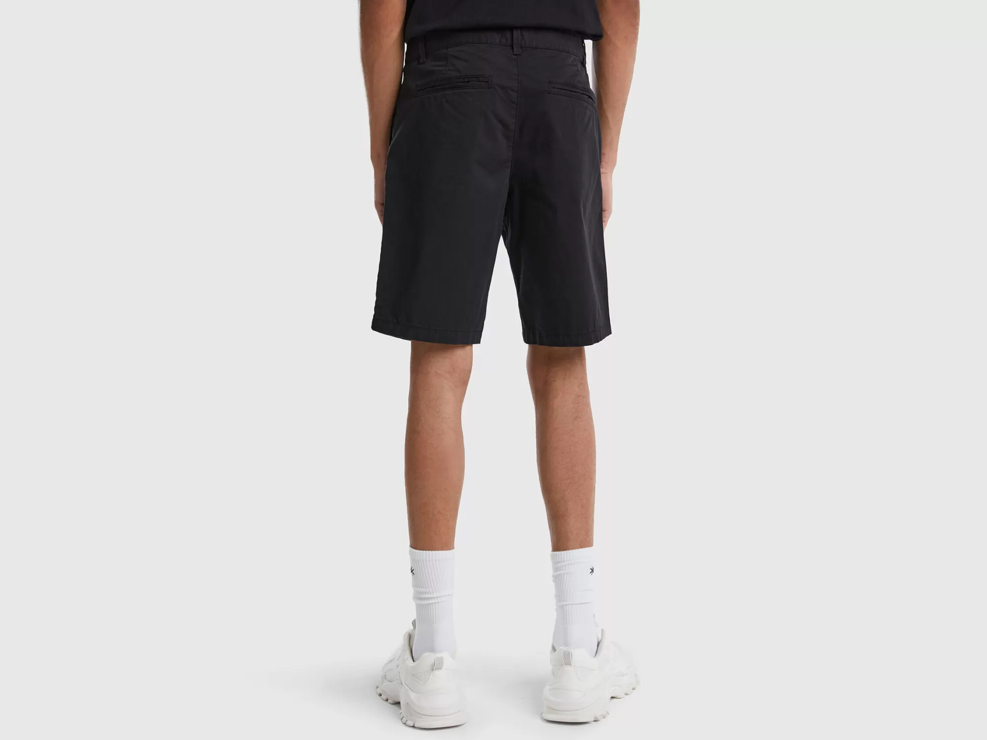 Benetton Bermudas Chinos De Algodón Elastico-Hombre Pantalones Y Chinos