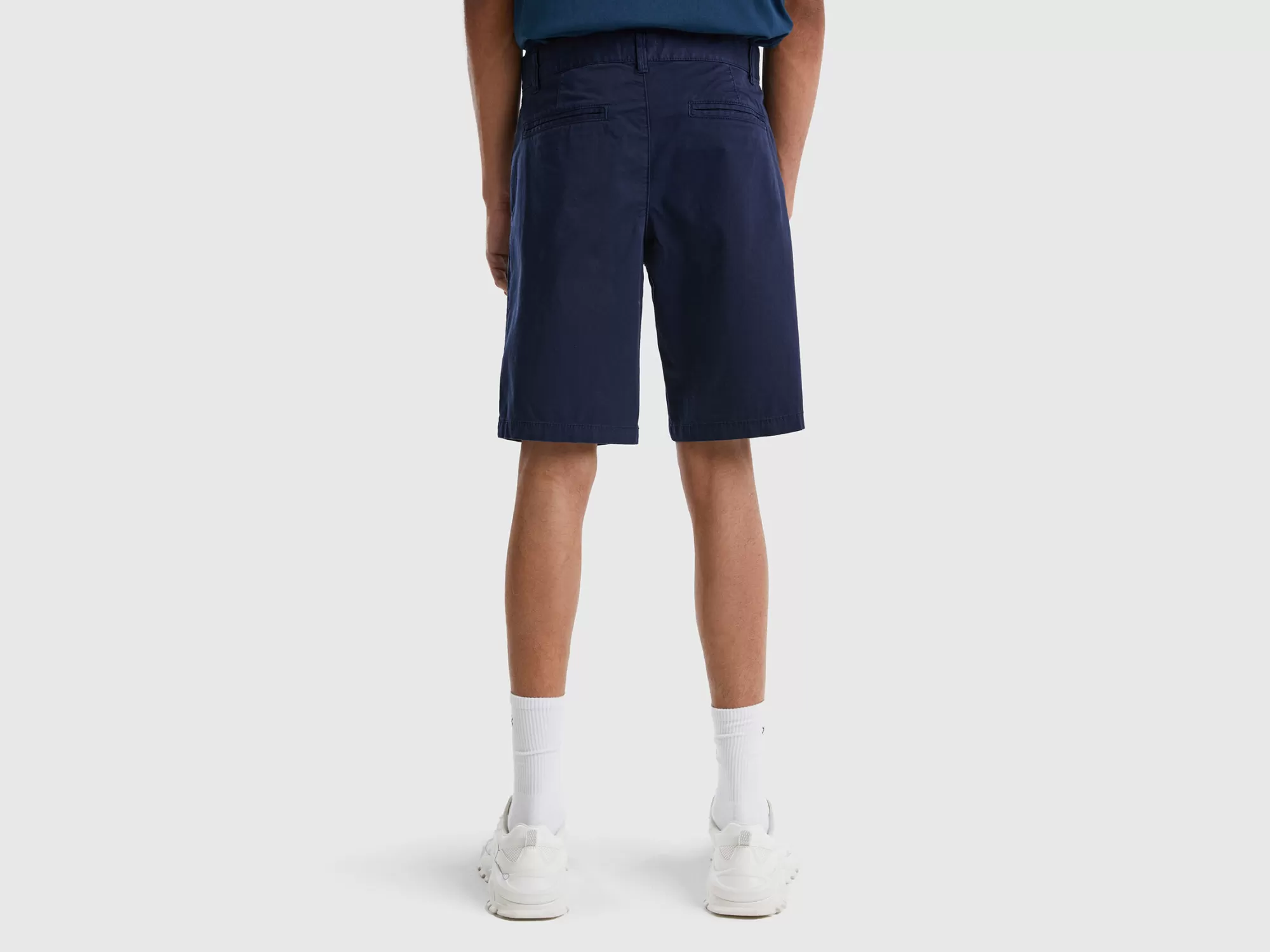 Benetton Bermudas Chinos De Algodón Elastico-Hombre Pantalones Y Chinos