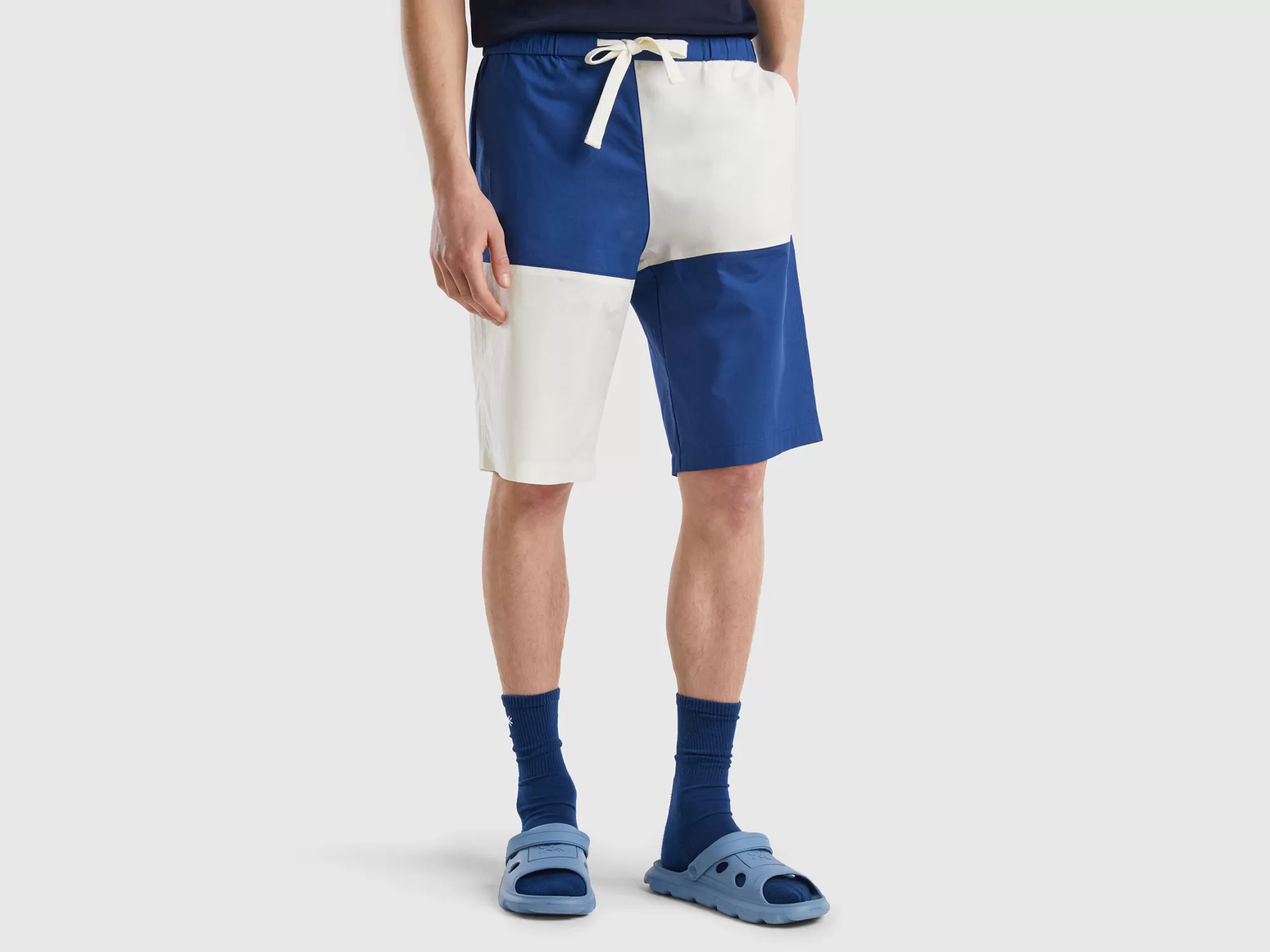 Benetton Bermudas Color Block-Hombre Pantalones Y Chinos