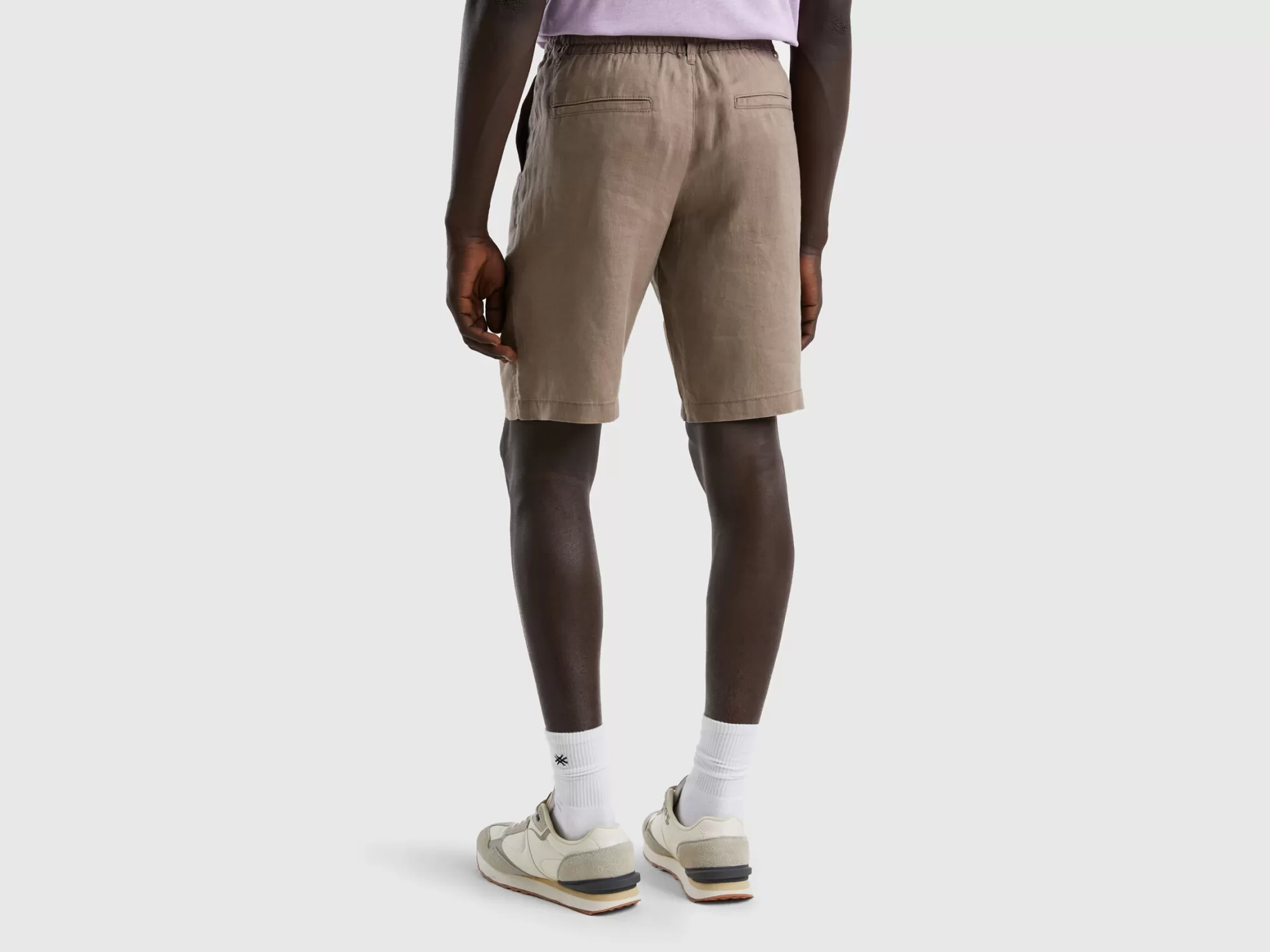 Benetton Bermudas De 100 % Lino-Hombre Pantalones Y Chinos