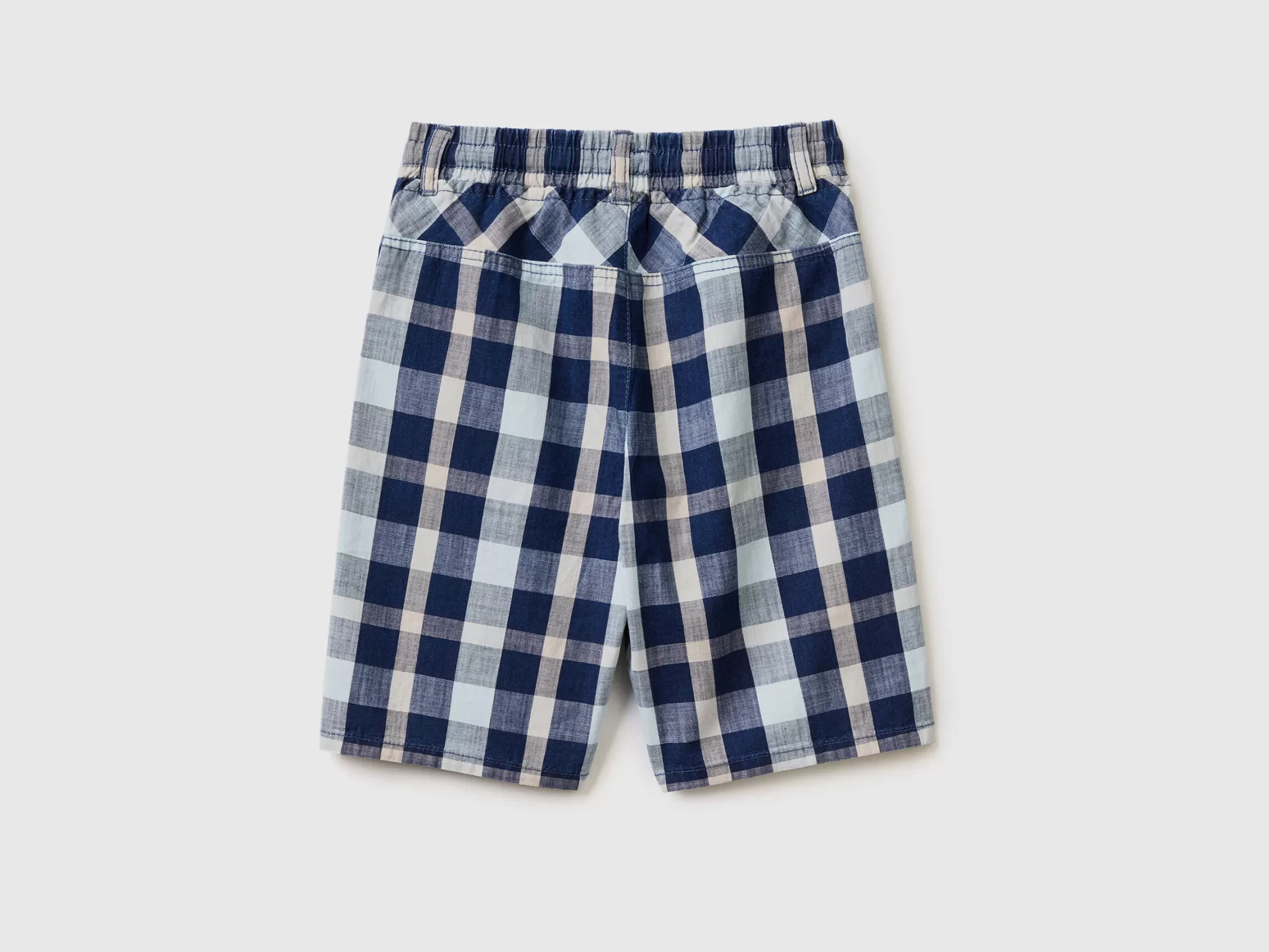 Benetton Bermudas De Cuadros Con Cordon-Niños Pantalones Y Vaqueros