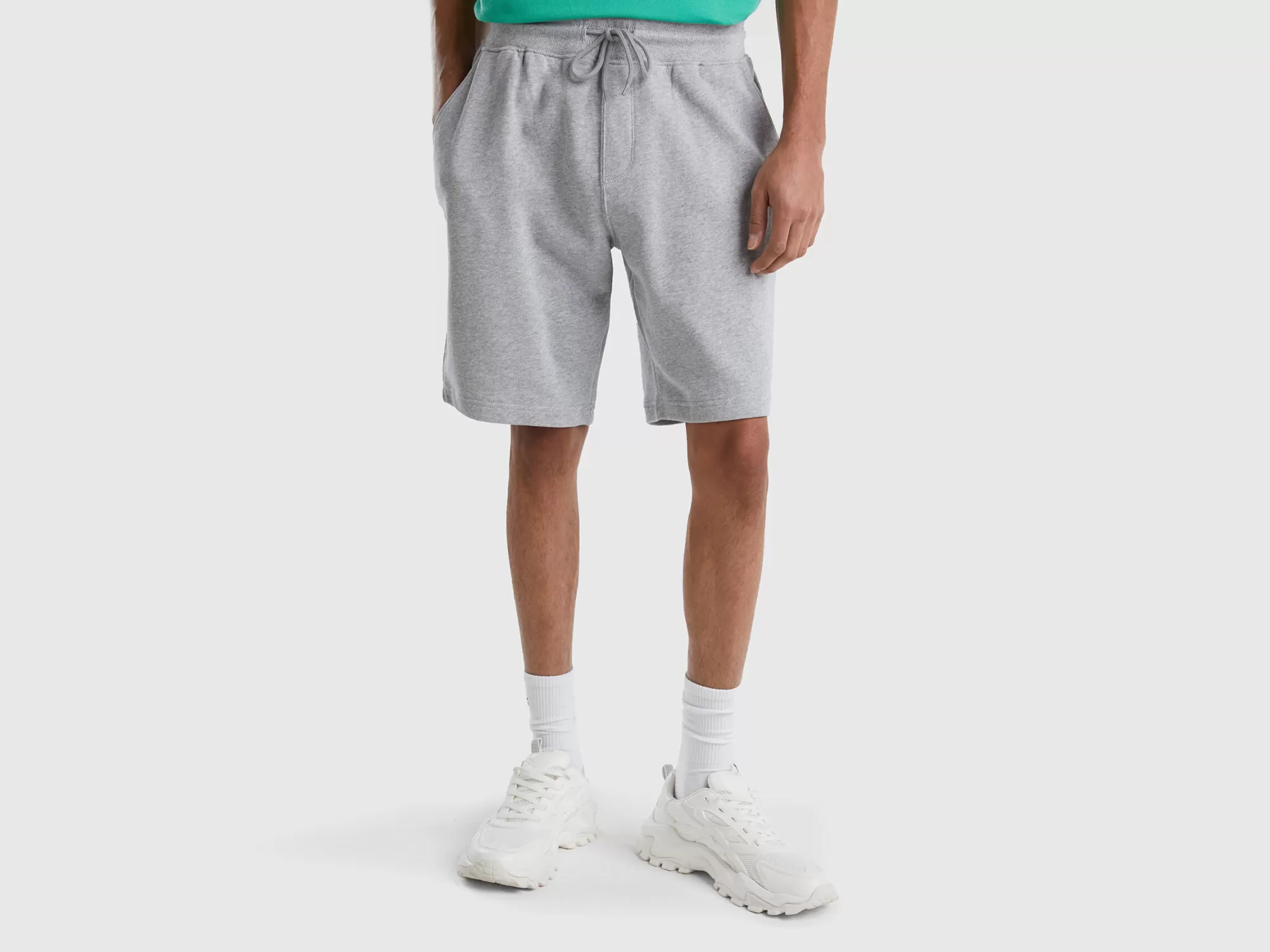 Benetton Bermudas De Felpa De 100 % Algodón-Hombre Pantalones Y Chinos