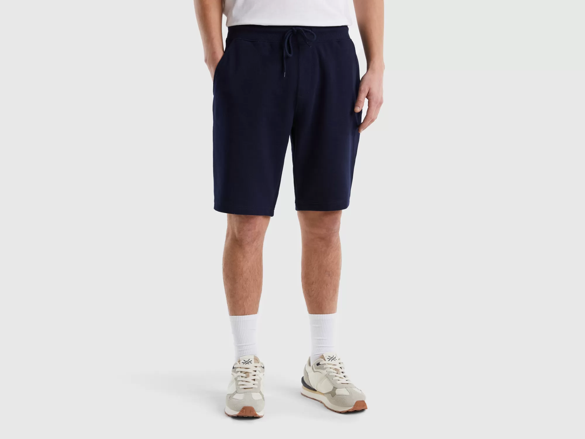 Benetton Bermudas De Felpa De 100 % Algodón-Hombre Pantalones Y Chinos