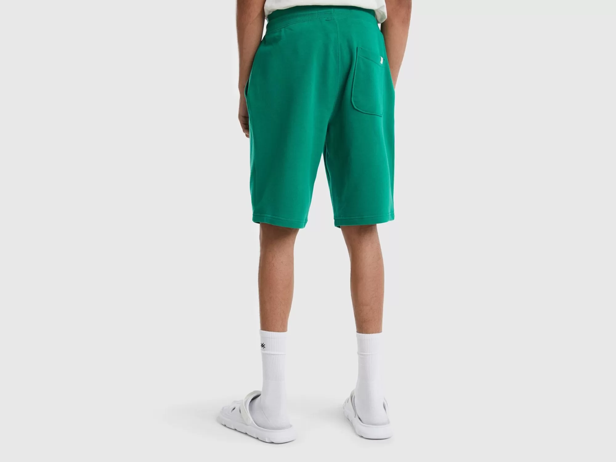 Benetton Bermudas De Felpa De 100 % Algodón-Hombre Pantalones Y Chinos