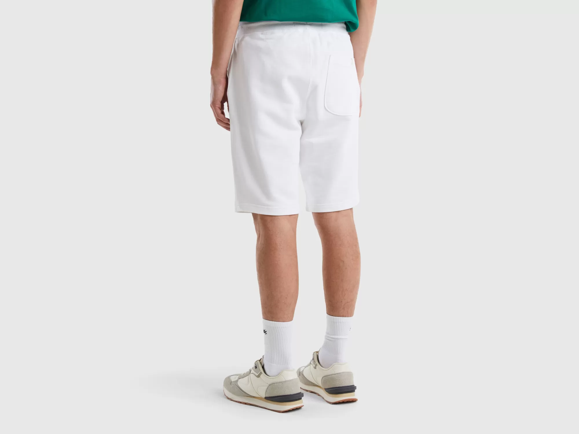 Benetton Bermudas De Felpa De 100 % Algodón-Hombre Pantalones Y Chinos