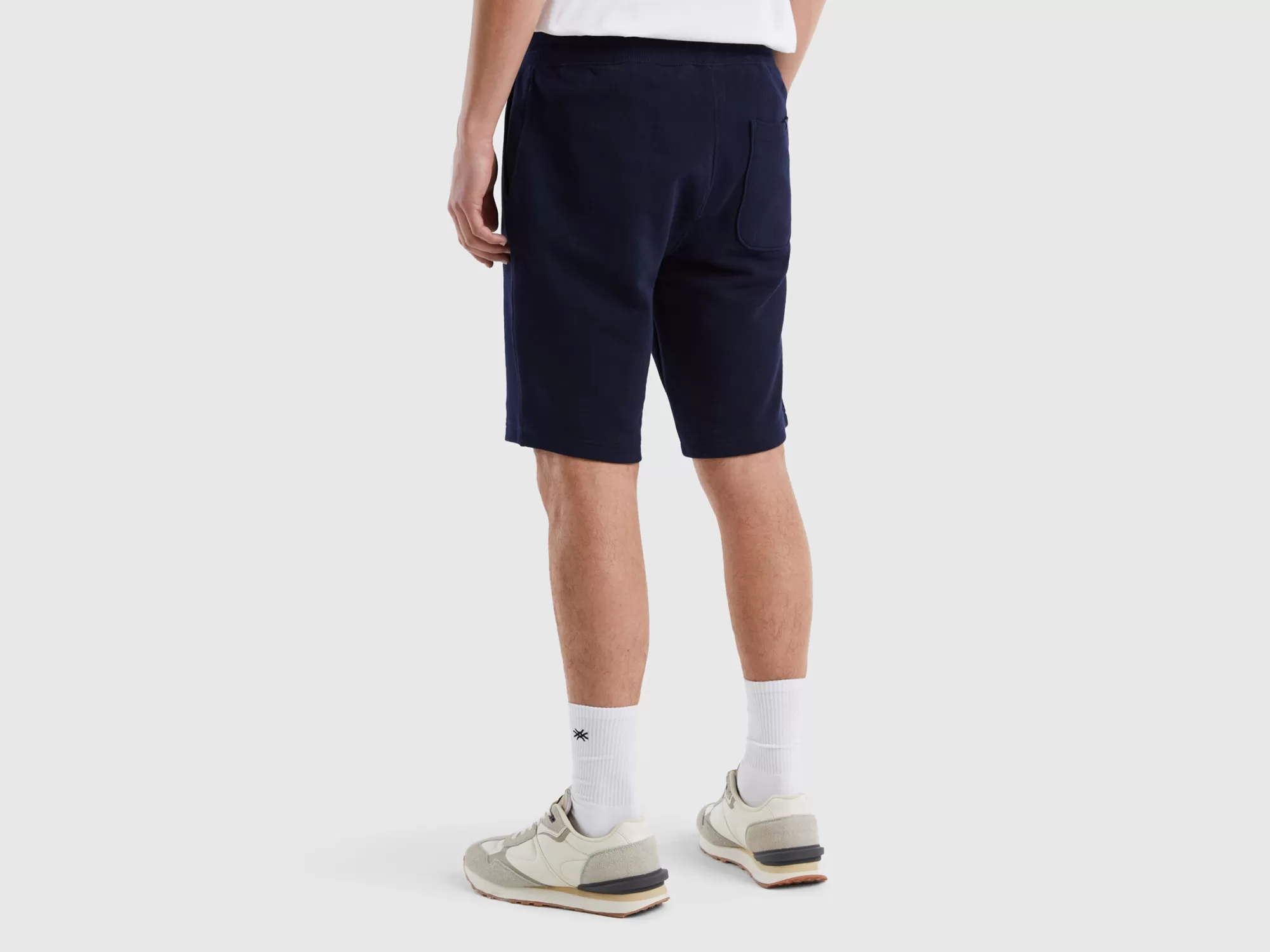 Benetton Bermudas De Felpa De 100 % Algodón-Hombre Pantalones Y Chinos