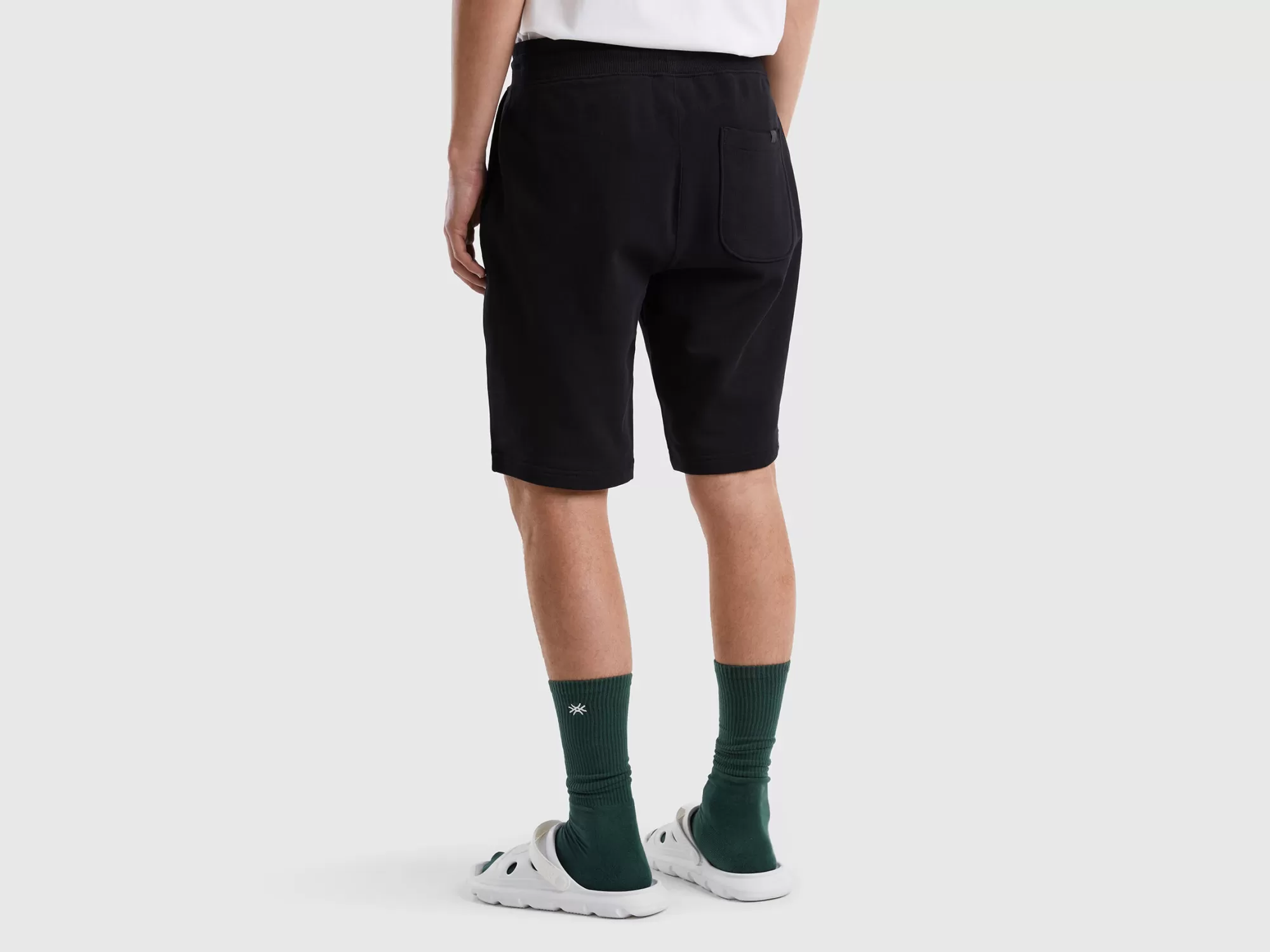 Benetton Bermudas De Felpa De 100 % Algodón-Hombre Pantalones Y Chinos