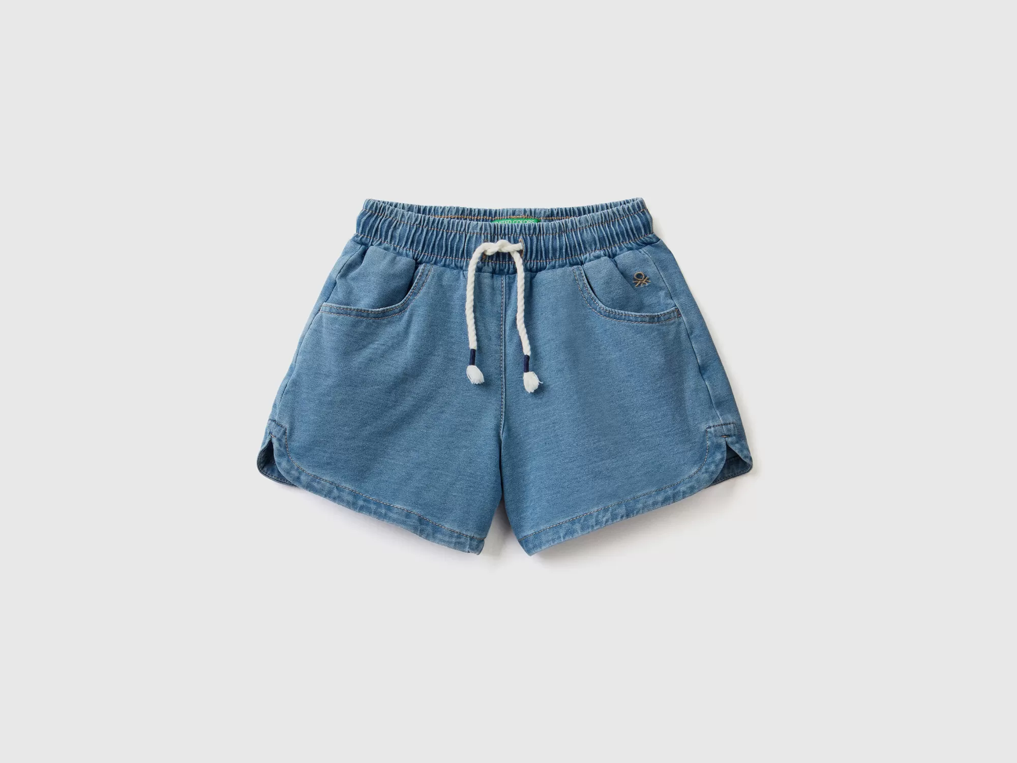 Benetton Bermudas De Felpa De Efecto Denim-Niños Pantalones Y Vaqueros