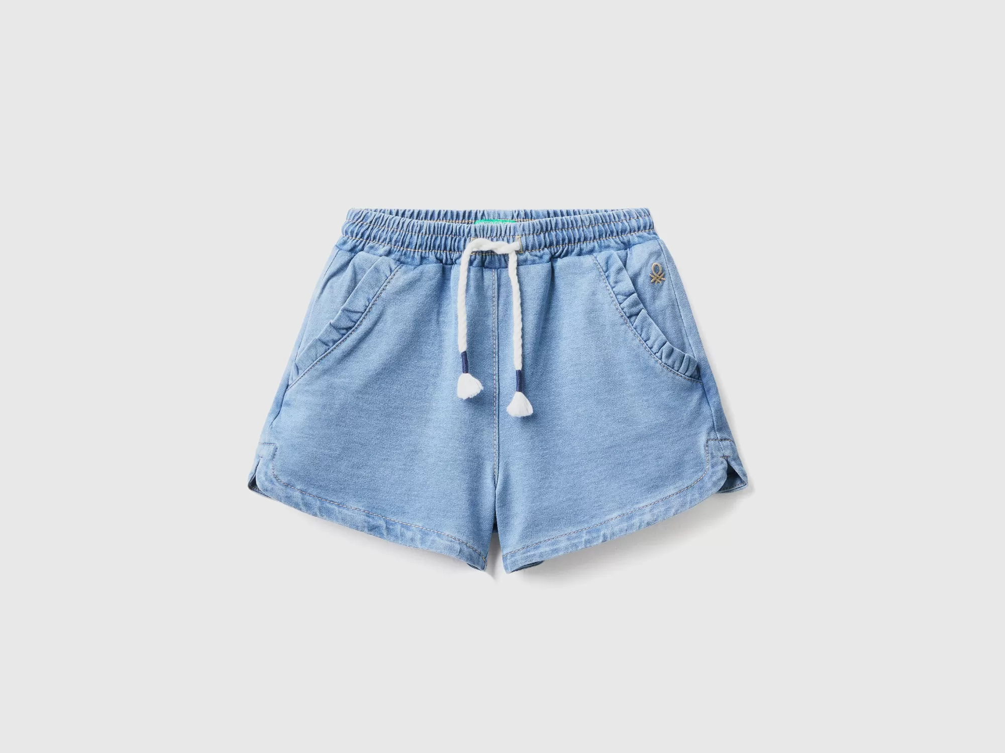 Benetton Bermudas De Felpa De Efecto Denim-Niños Pantalones Y Vaqueros