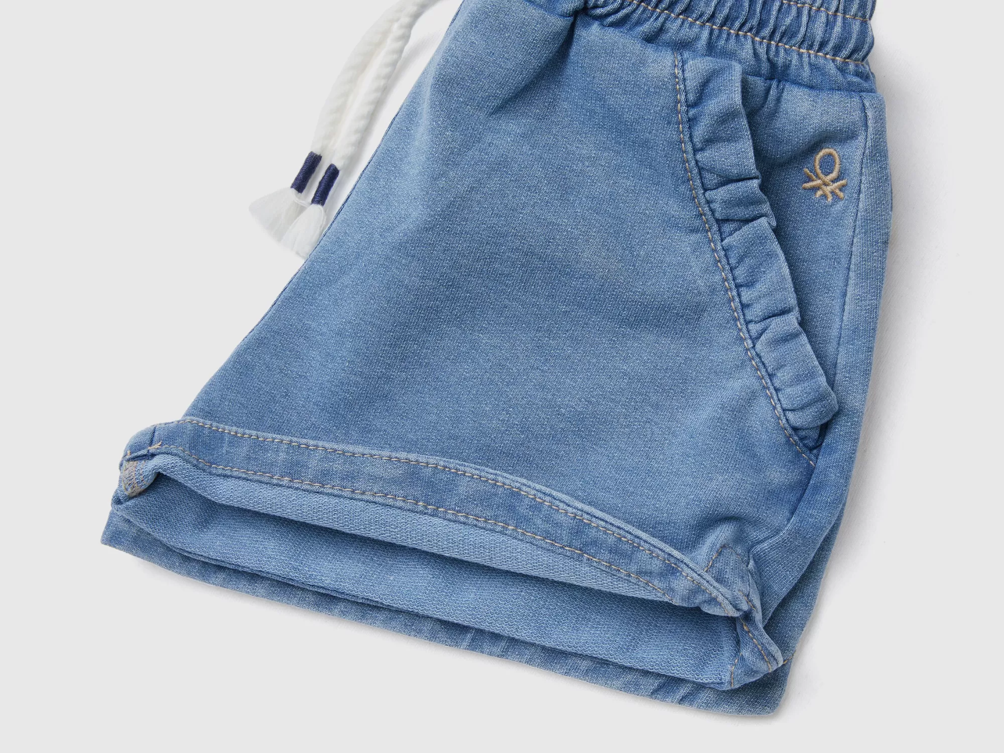 Benetton Bermudas De Felpa De Efecto Denim-Niños Pantalones Y Vaqueros