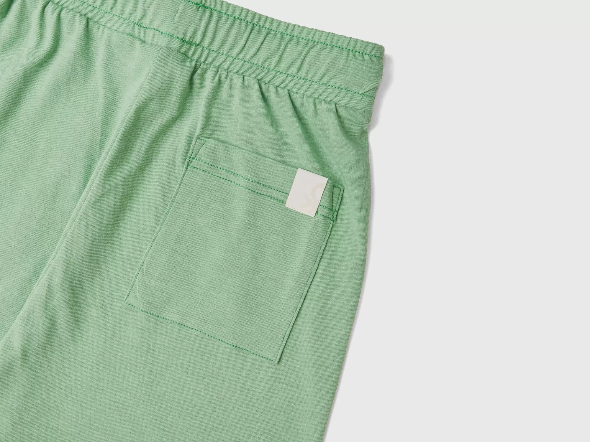 Benetton Bermudas De Tejido Reciclado Con Bolsillos-Niños Pantalones Y Vaqueros