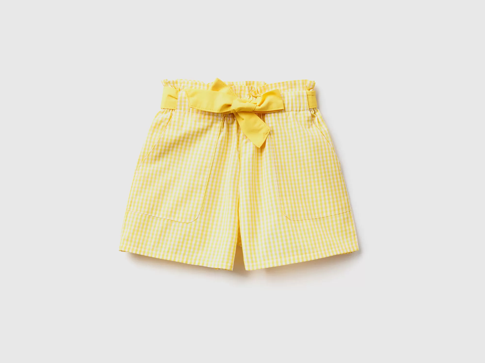 Benetton Bermudas De Vichy Con Cinturon-Niños Pantalones Y Vaqueros