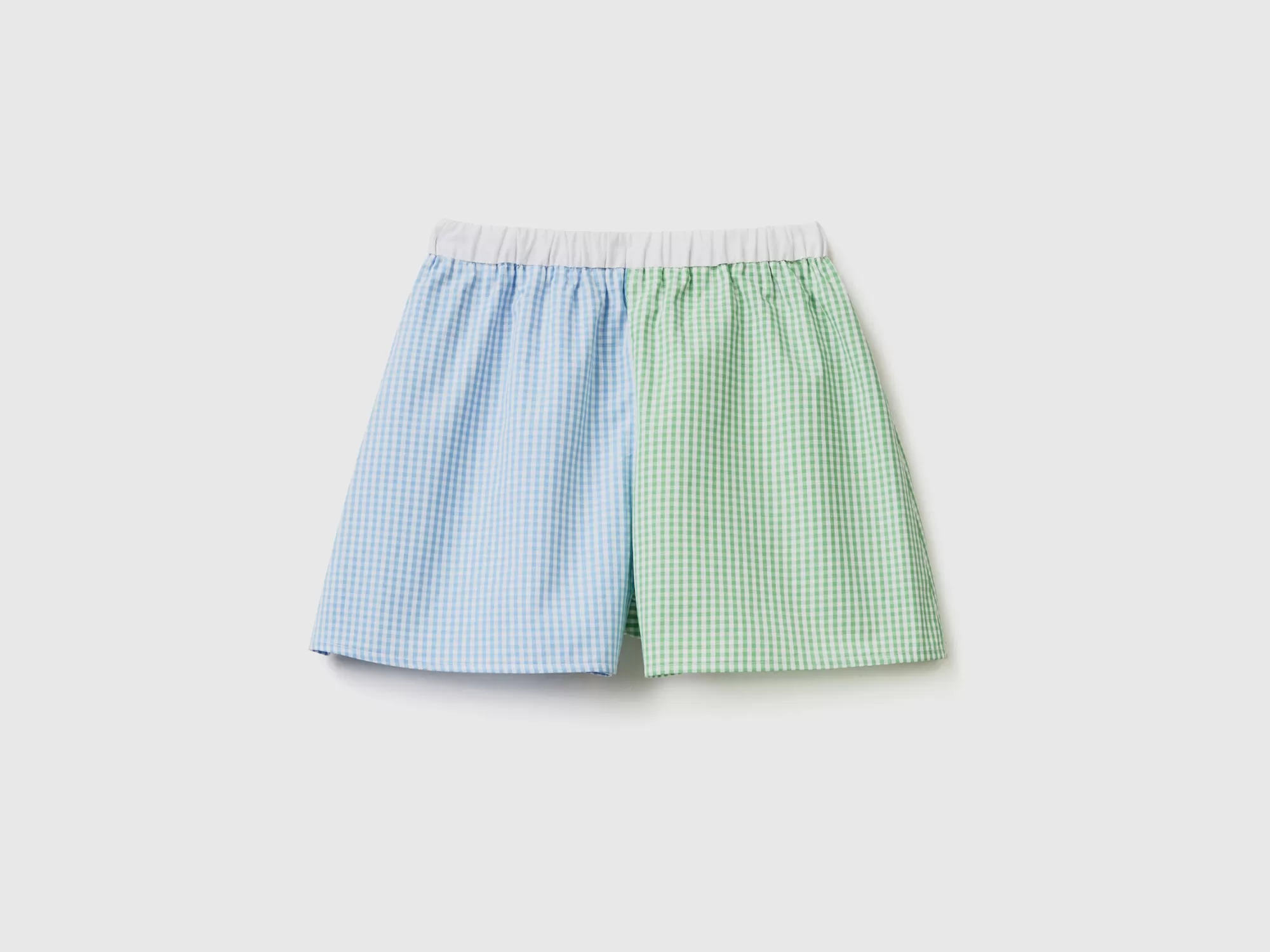 Benetton Bermudas De Vichy De 100 % Algodón-Niños Pantalones Y Vaqueros