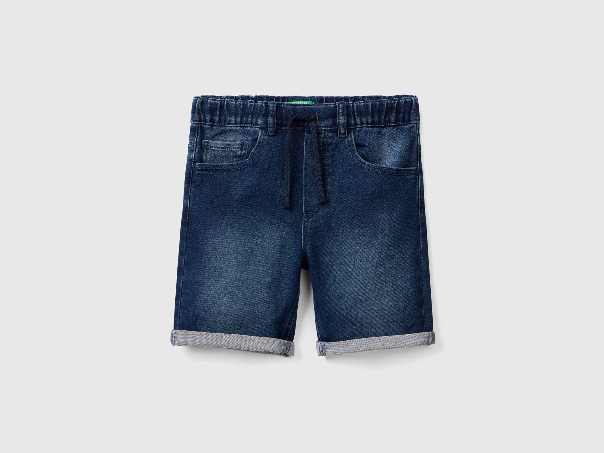 Benetton Bermudas En Denim Elastico-Niños Pantalones Y Vaqueros