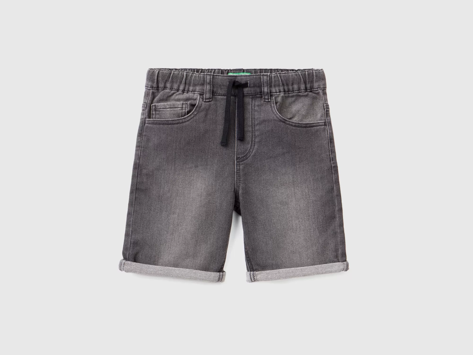 Benetton Bermudas En Denim Elastico-Niños Pantalones Y Vaqueros