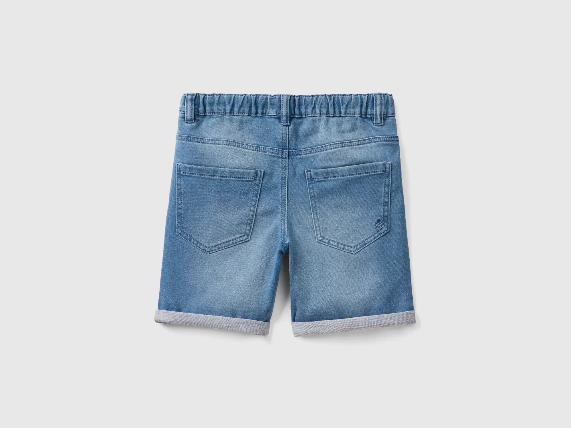 Benetton Bermudas En Denim Elastico-Niños Pantalones Y Vaqueros