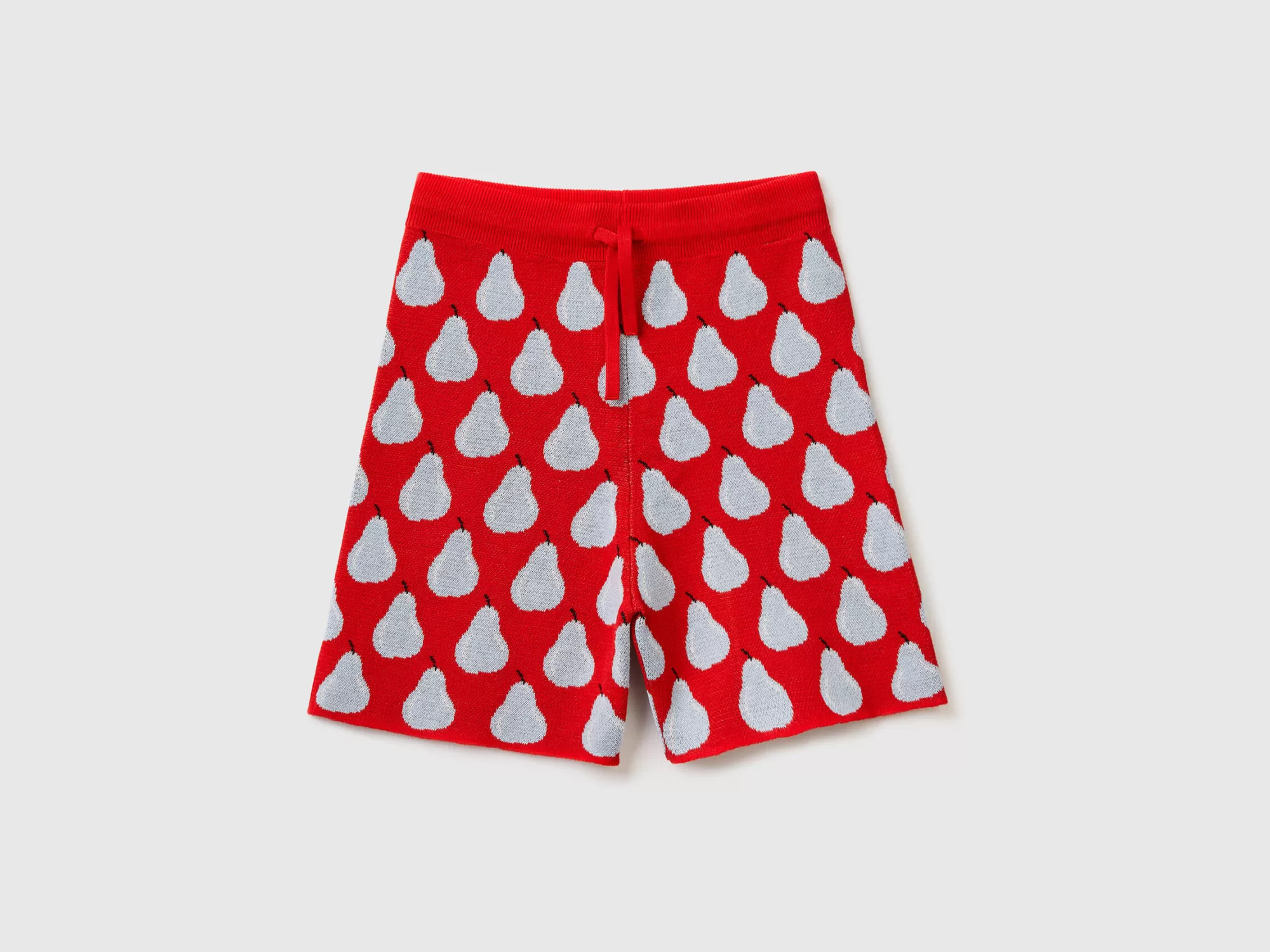 Benetton Bermudas Rojas Con Estampado De Peras-Niños Pantalones Y Vaqueros