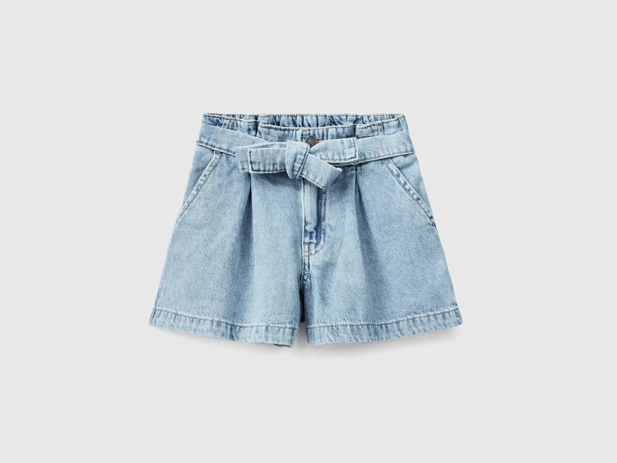 Benetton Bermudas Vaqueras Con Fajin-Niños Pantalones Y Vaqueros