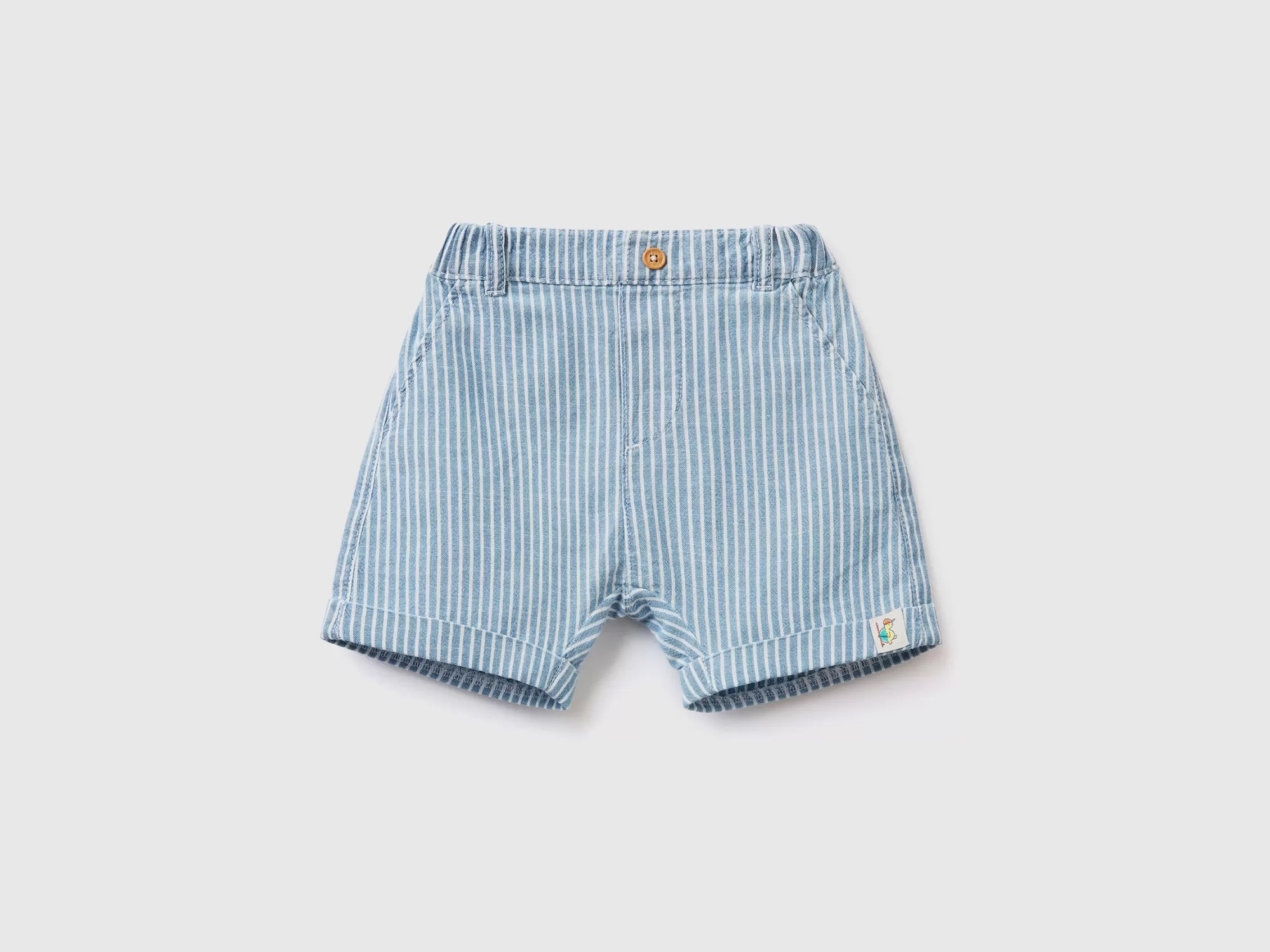 Benetton Bermudas Vaqueras Ligeras De Rayas-Niños Pantalones