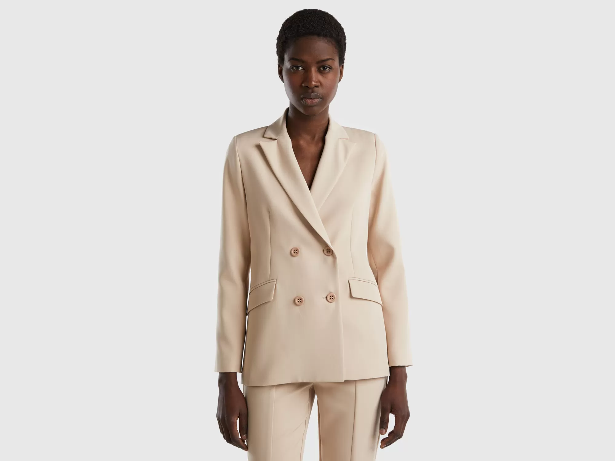 Benetton Blazer Cruzado-Mujer Chaquetas Y Abrigos