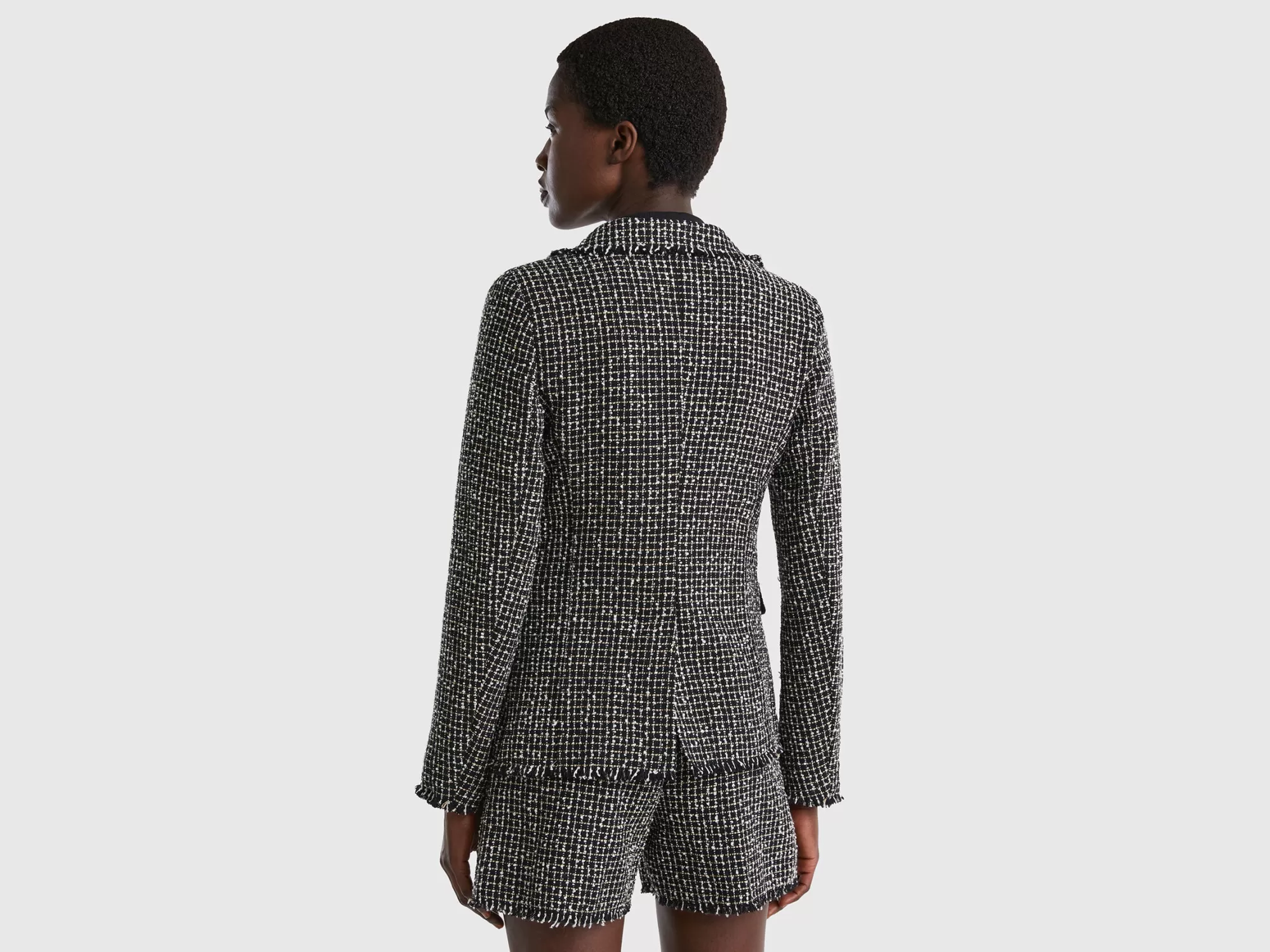 Benetton Blazer Cruzado De Tweed-Mujer Chaquetas Y Abrigos