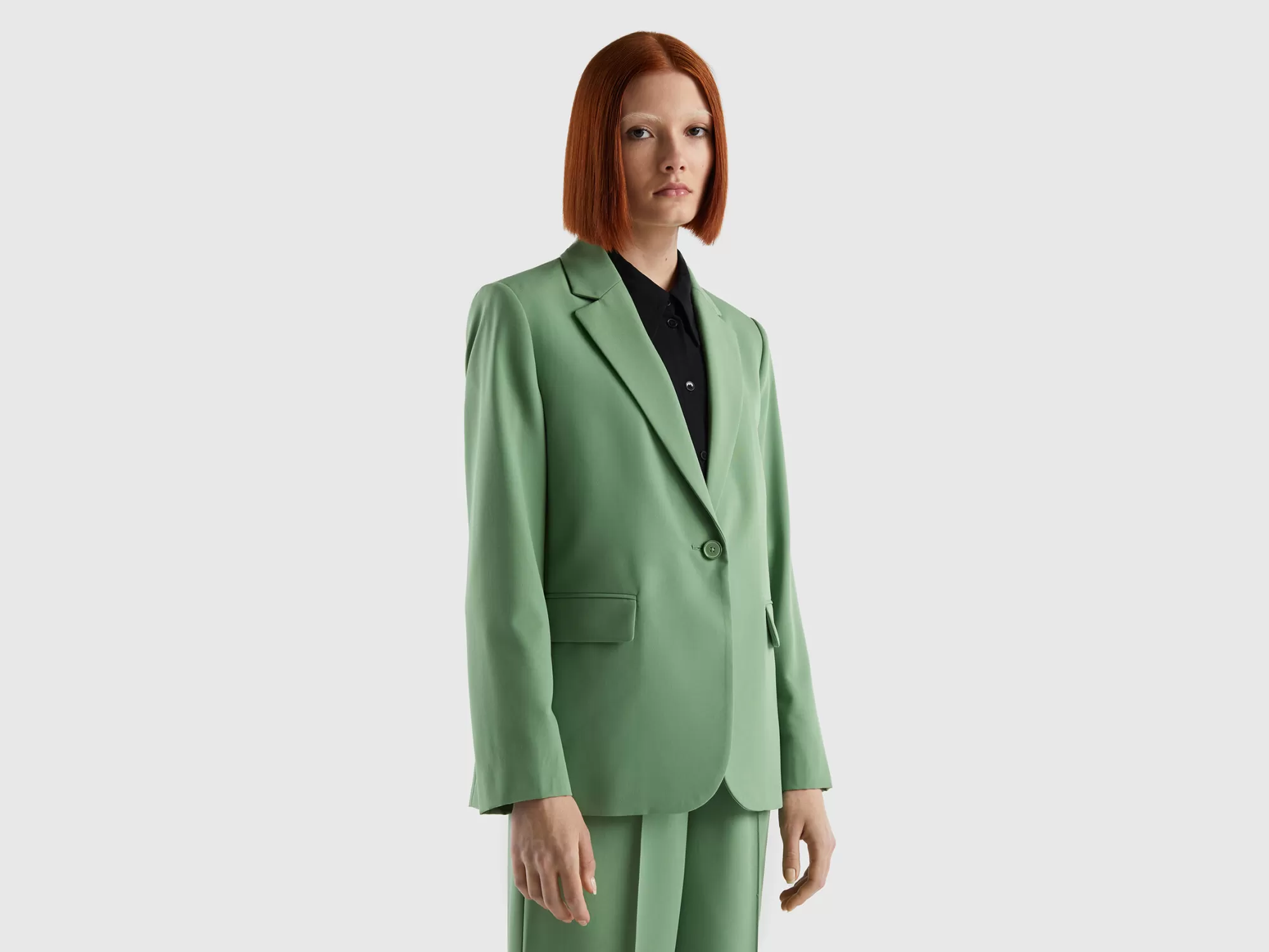 Benetton Blazer Fluido Forrado-Mujer Chaquetas Y Abrigos