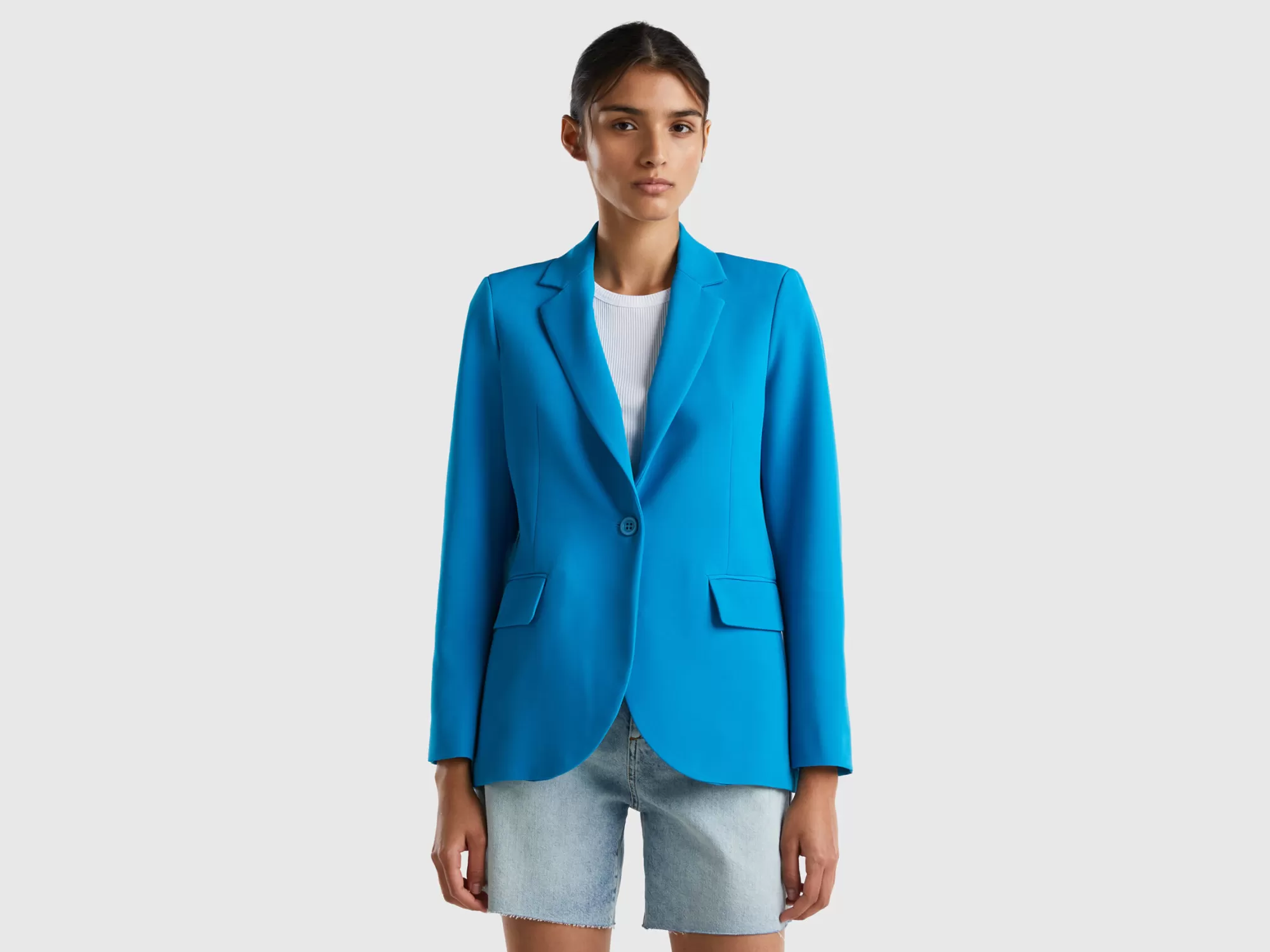 Benetton Blazer Recto Forrado-Mujer Chaquetas Y Abrigos