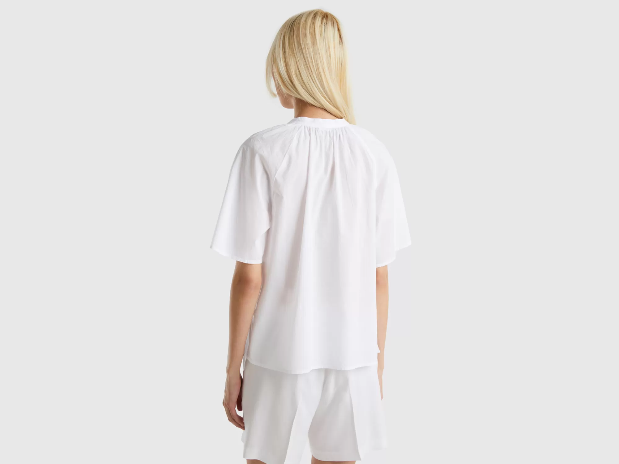 Benetton Blusa Con Lazada-Mujer Camisas Y Blusas