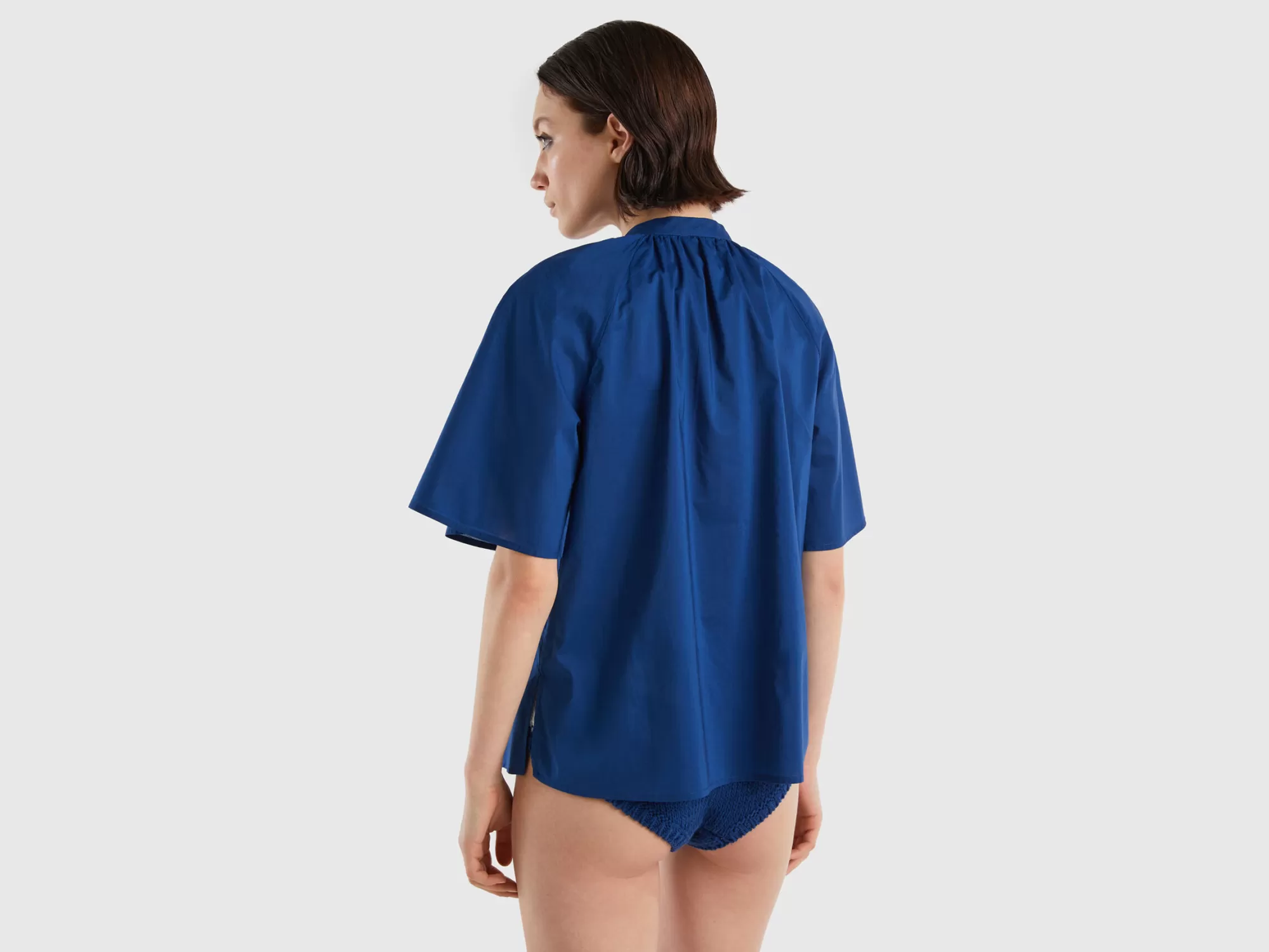 Benetton Blusa Con Lazada-Mujer Camisas Y Blusas