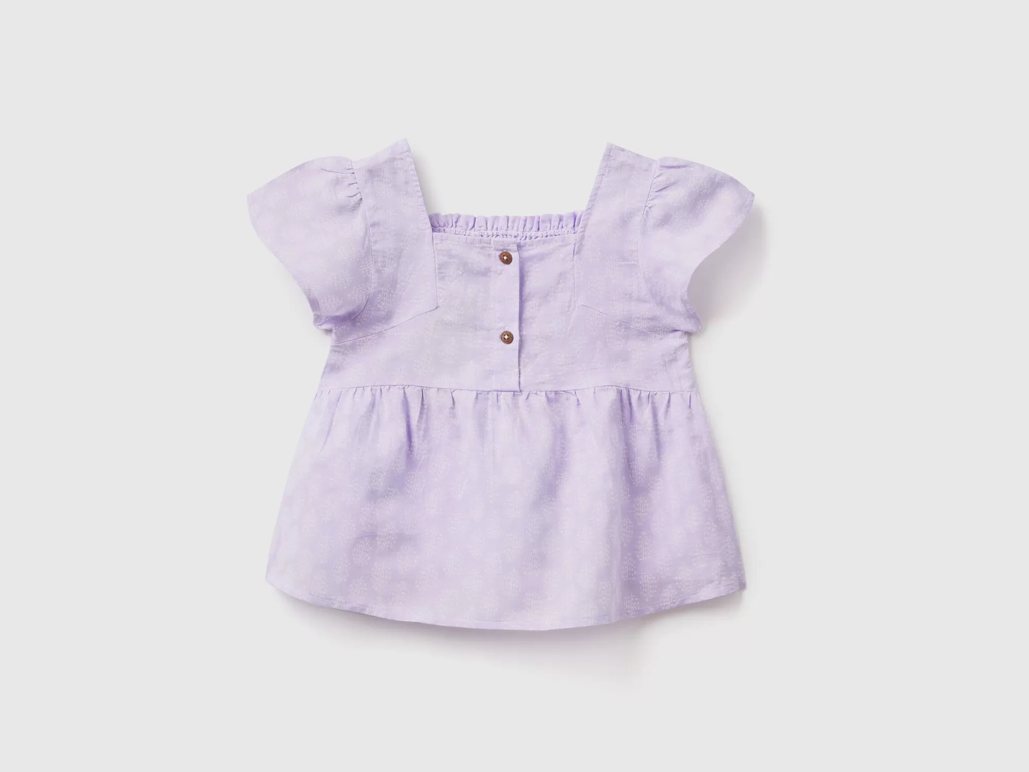 Benetton Blusa De Lino Mixto Estampado-Niños Camisetas Y Camisas