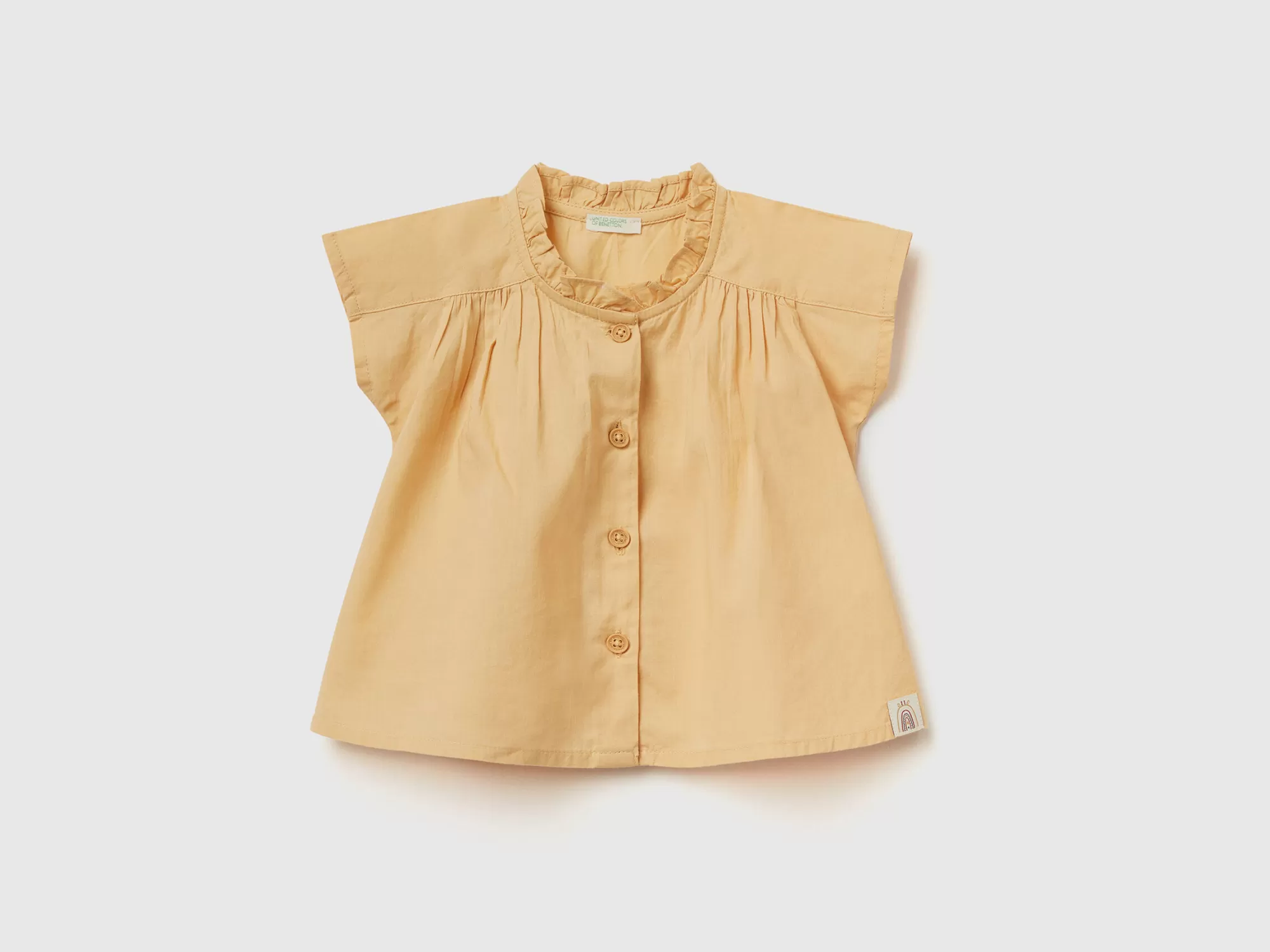 Benetton Blusa Ligera Con Volantes-Niños Camisas Y Polos