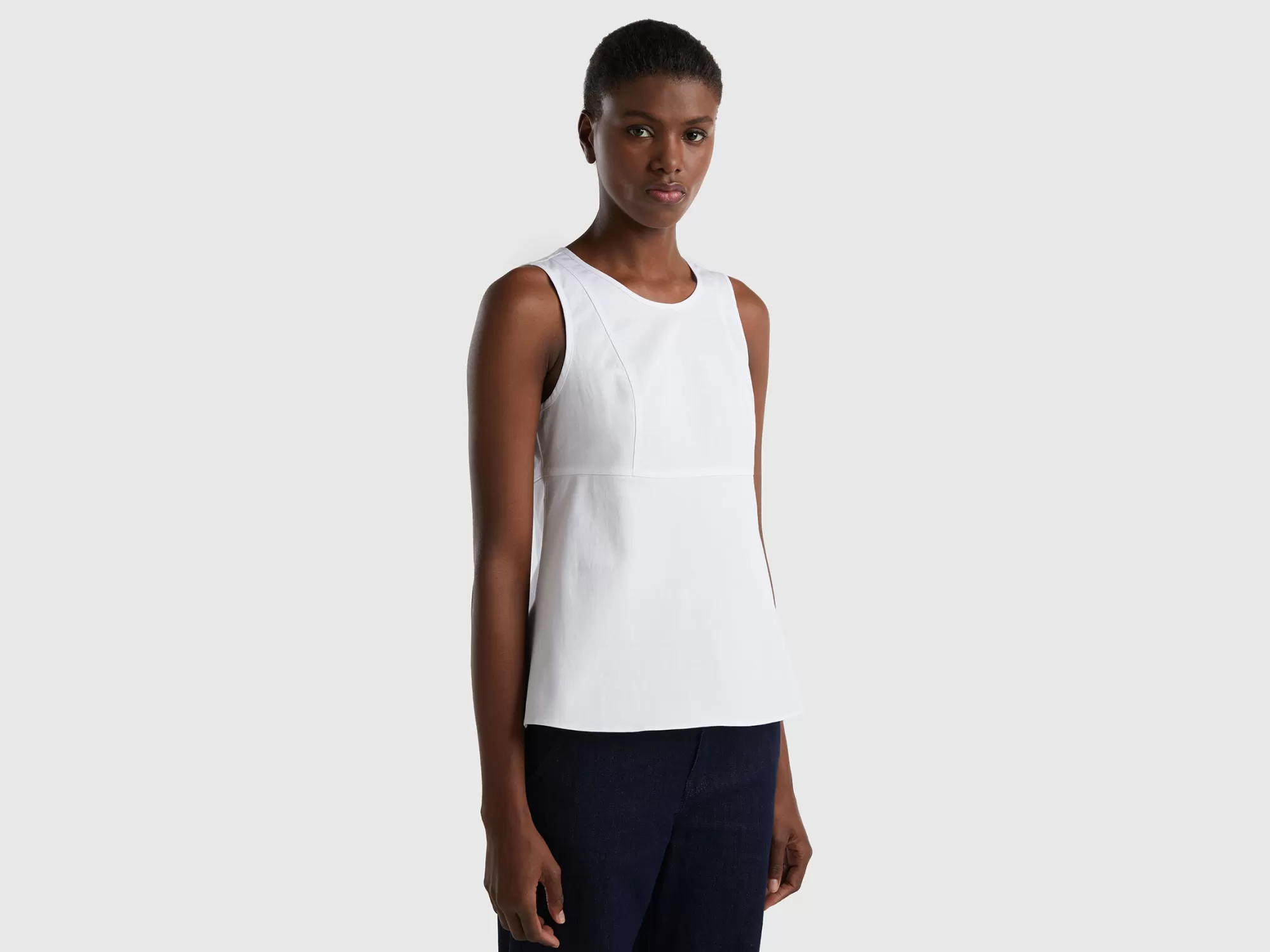 Benetton Blusa Ligera Sin Mangas-Mujer Camisas Y Blusas