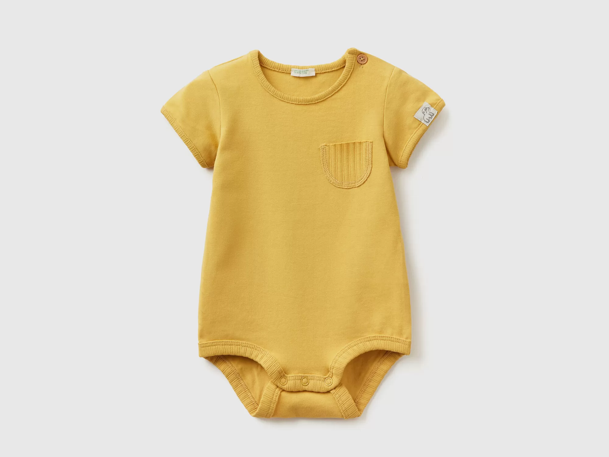 Benetton Body De Algodón Elastico Con Bolsillo-Niños Bodys Y Peleles