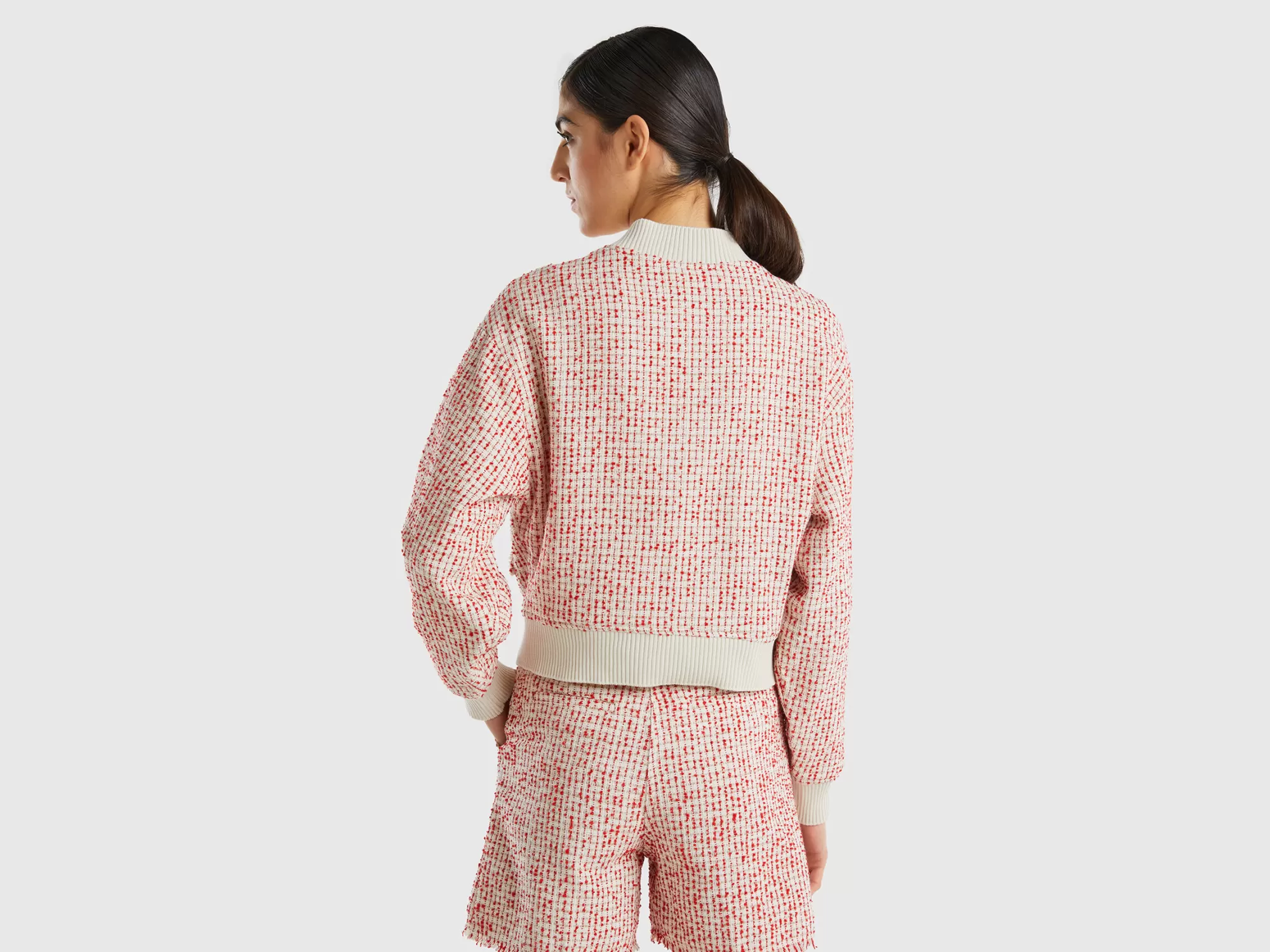 Benetton Bomber De Tweed-Mujer Chaquetas Y Abrigos