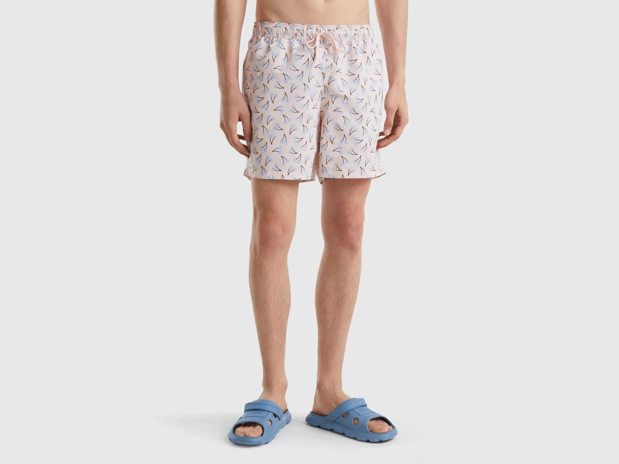 Benetton Boxer Rosa Claro Con Estampado De Cerezas-Hombre Banadores Y Ropa De Playa